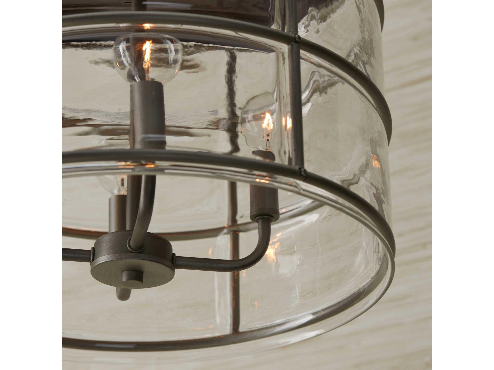 Capital Lighting Colby 4-Light Urban Grey Glass Candelabra Drum Chandelier