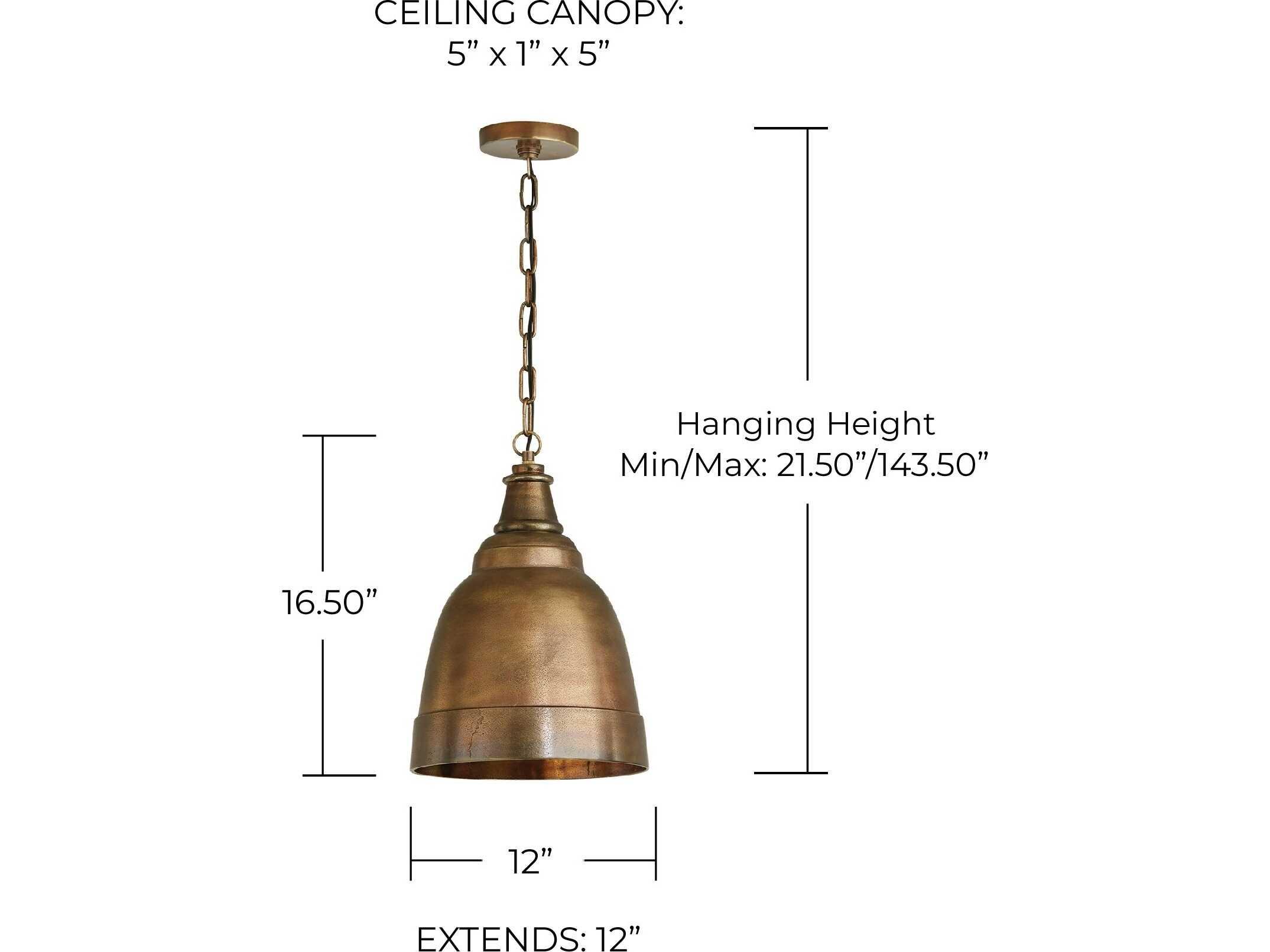 Capital Lighting Sedona 1-Light Oxidized Brass Bell Mini Pendant