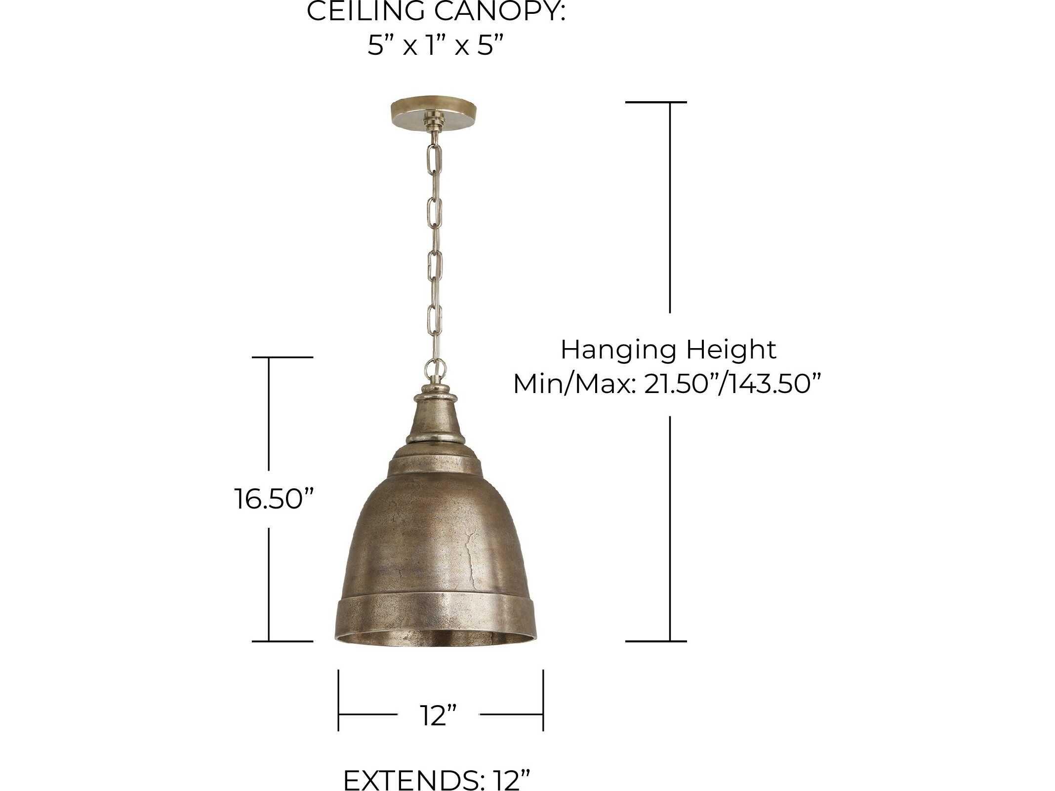 Capital Lighting Sedona 1-Light Oxidized Nickel Bell Mini Pendant