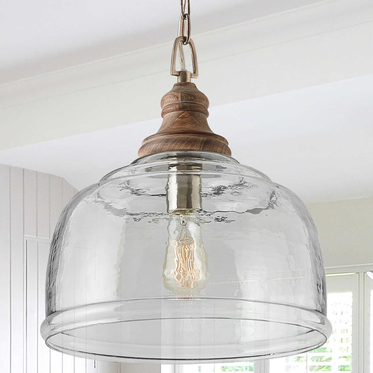 Capital Lighting Pendant 1-Light Grey Wash Glass