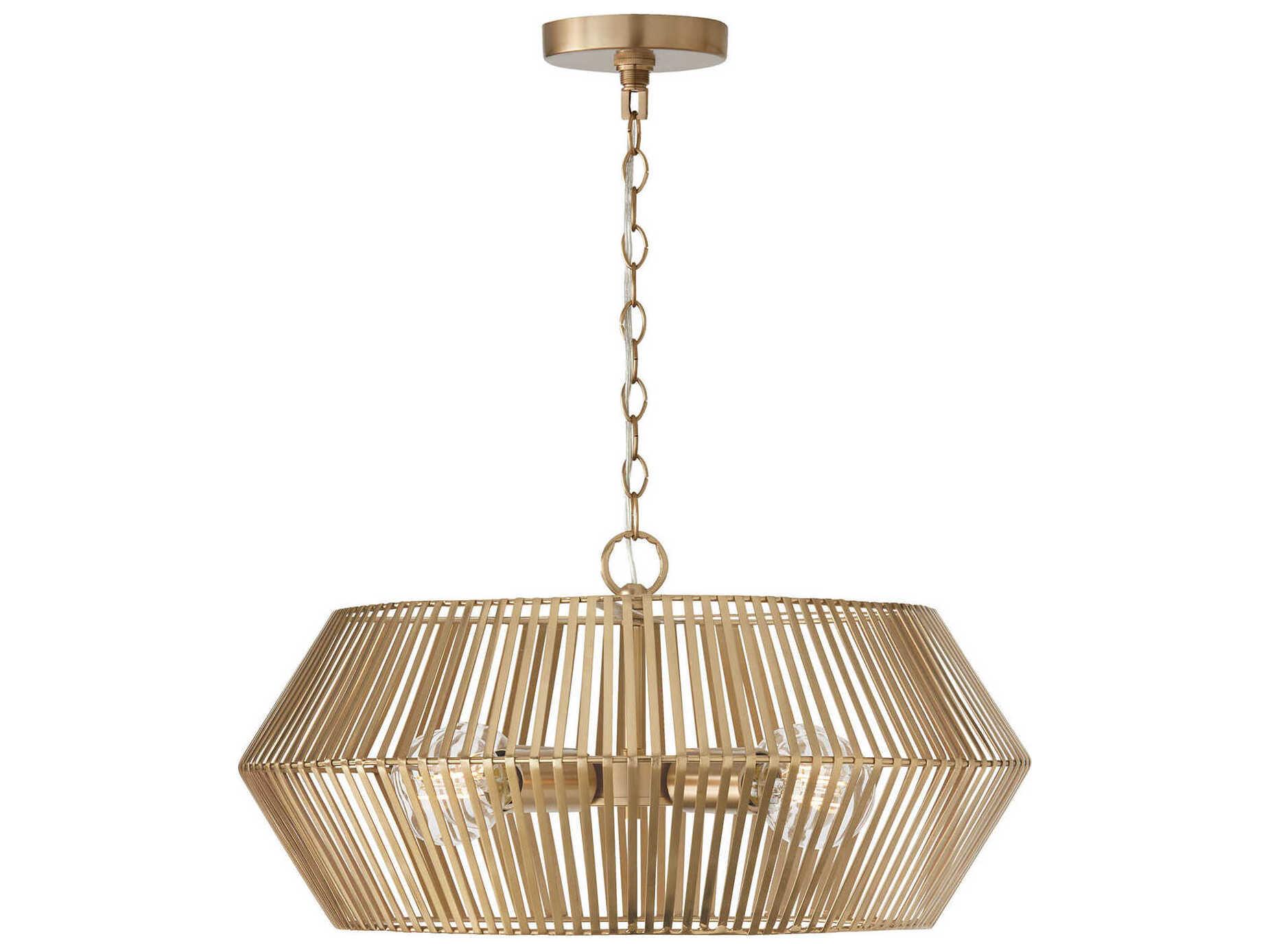 Capital Lighting Kaiya 4-Light Matte Brass Drum Pendant