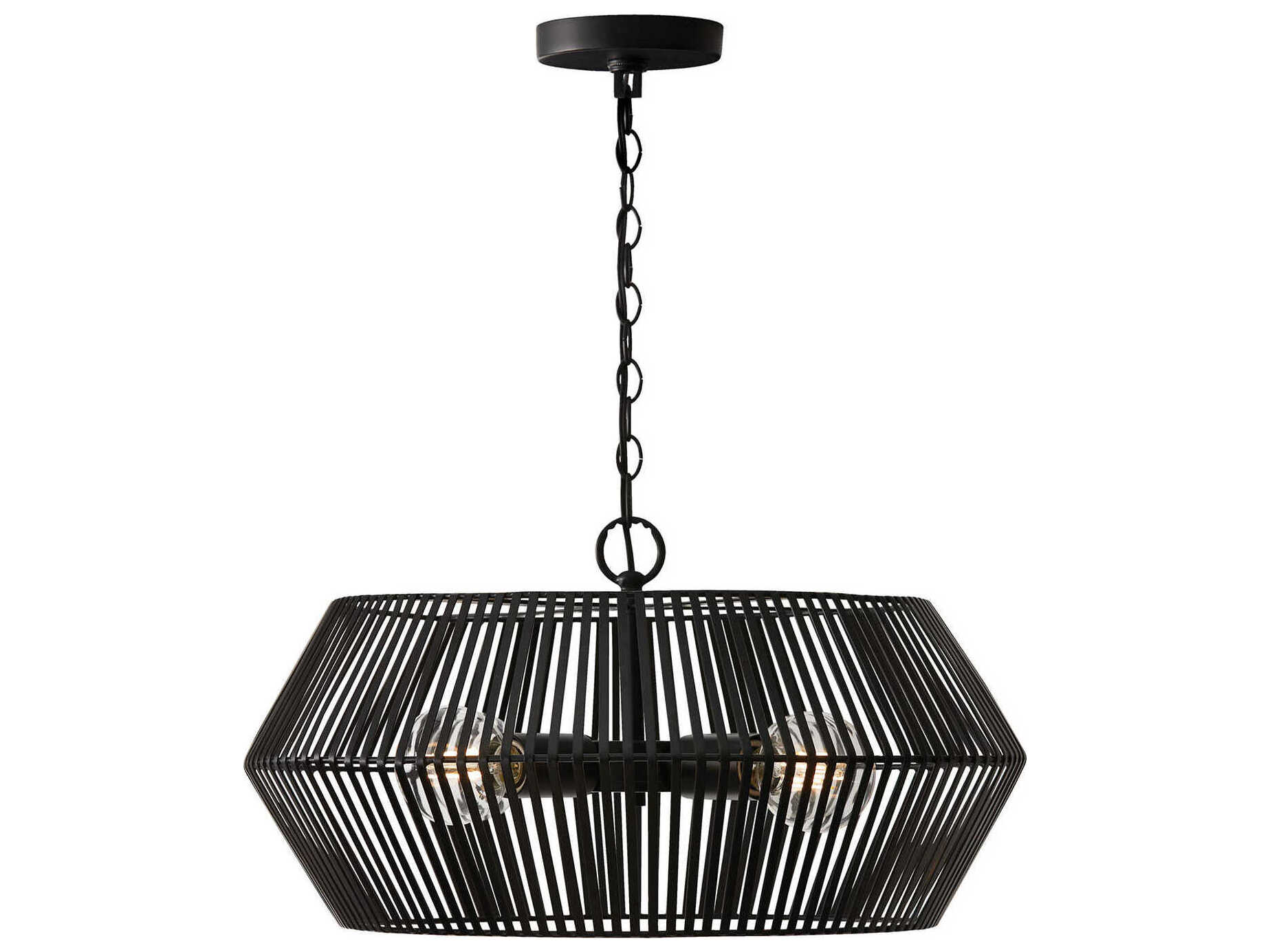 Capital Lighting Kaiya 4-Light Matte Black Drum Pendant