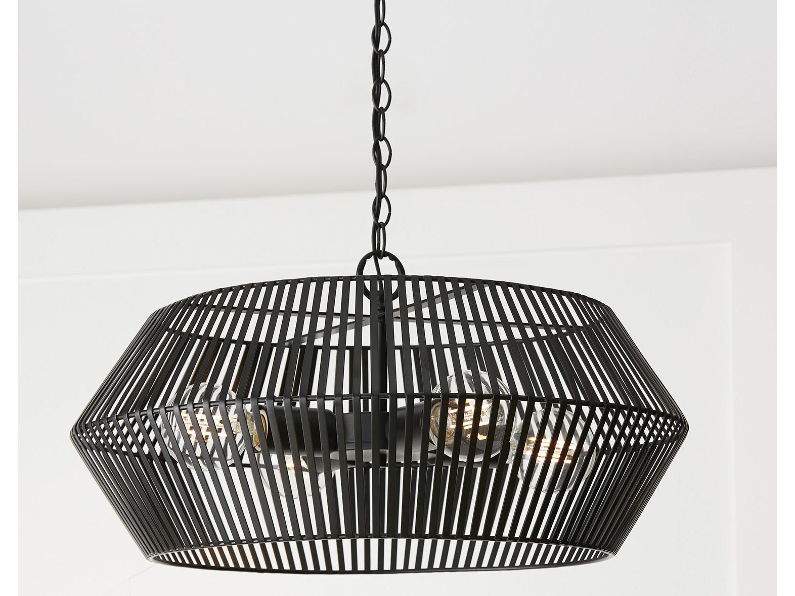 Capital Lighting Kaiya 4-Light Matte Black Drum Pendant