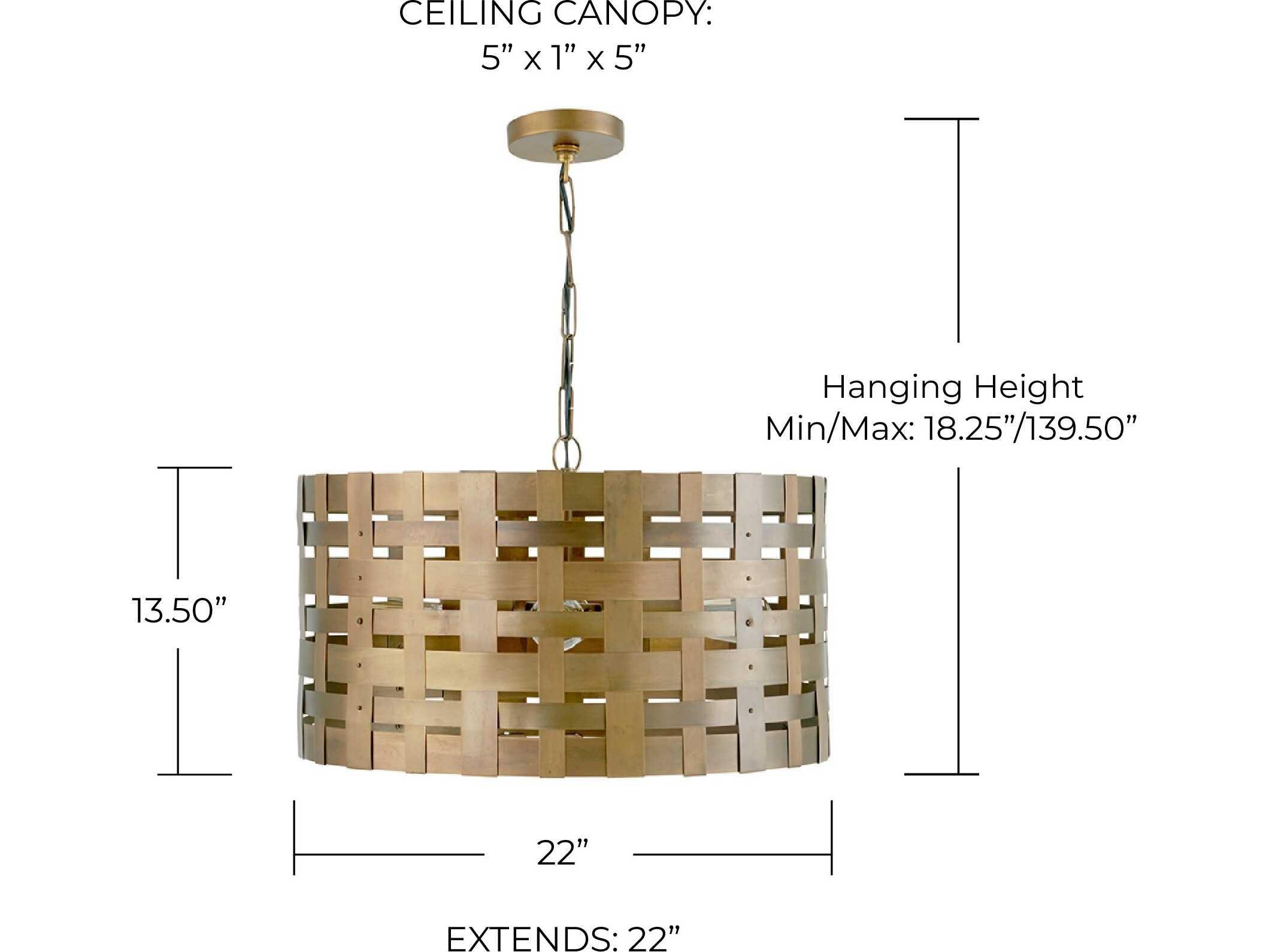 Capital Lighting 4-Light Patinaed Brass Drum Pendant