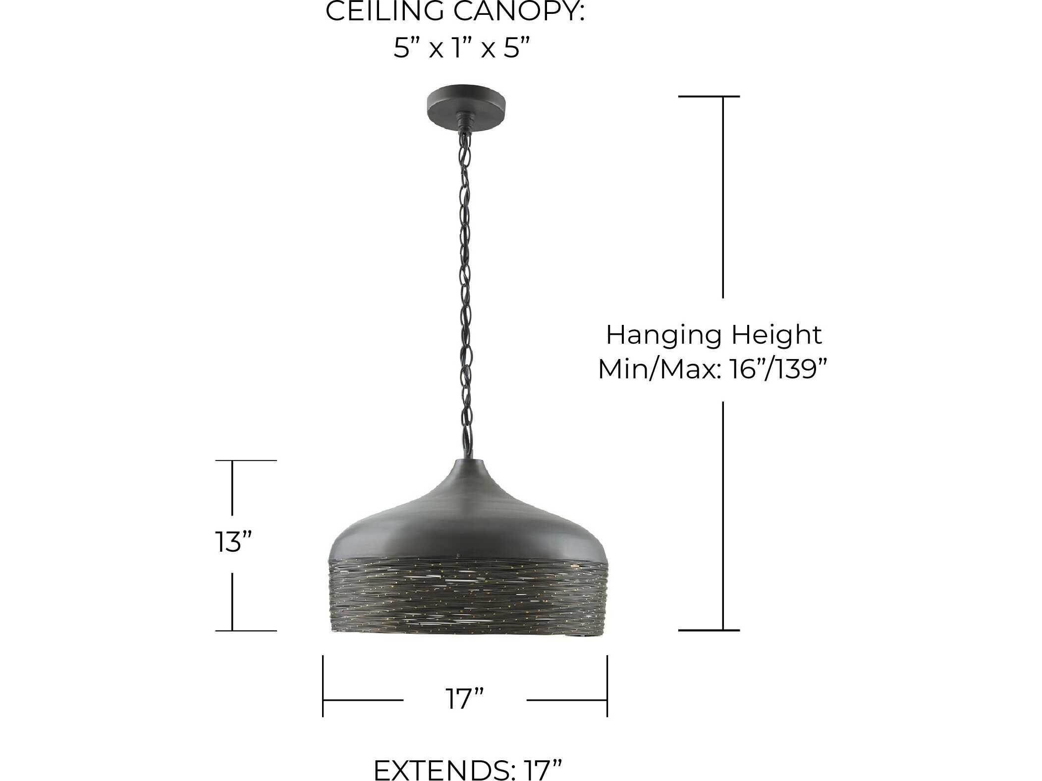 Capital Lighting Sana 1-Light Grey Iron Bowl Pendant