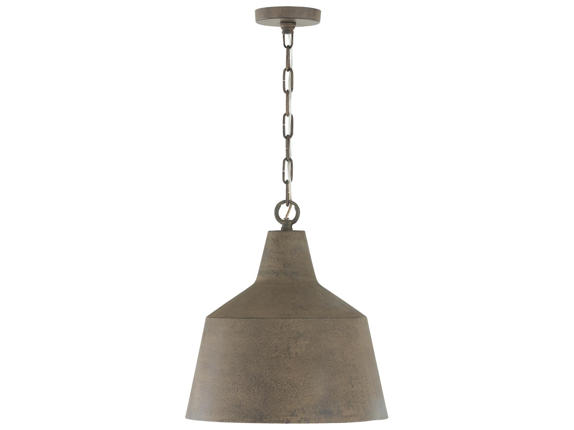 Capital Lighting Quarry 1-Light Clay Gray Bell Pendant