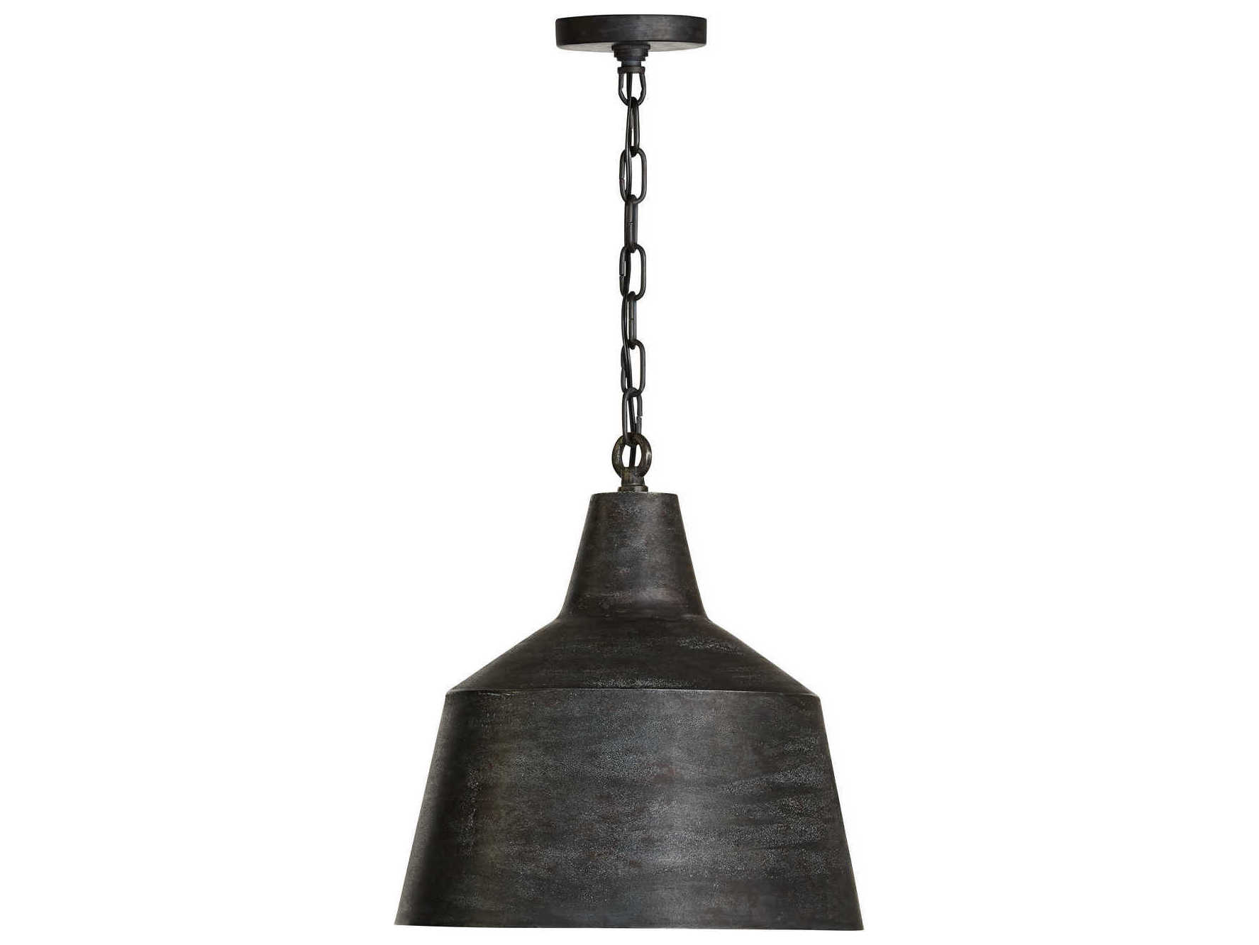 Capital Lighting 1-Light Quarry Black Bell Pendant