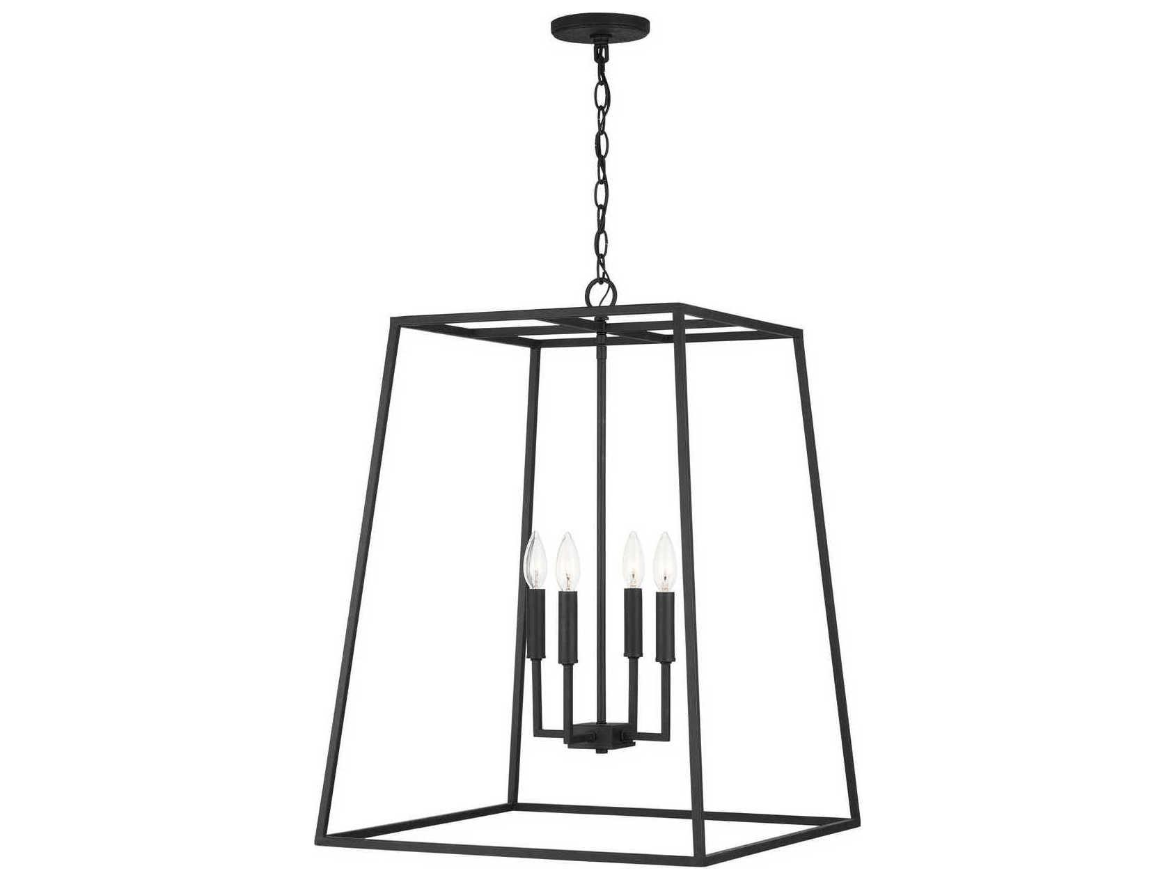 Capital Lighting Clint 4-Light Black Iron Candelabra Chandelier