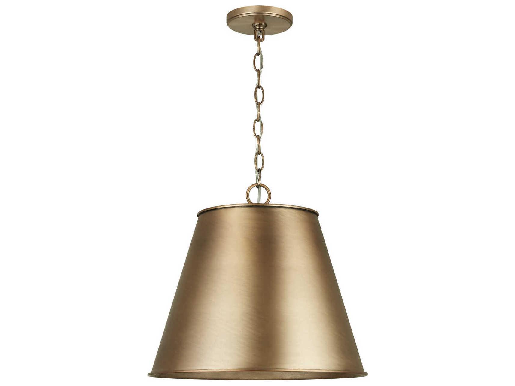 Capital Lighting 1-Light Aged Brass Empire Pendant