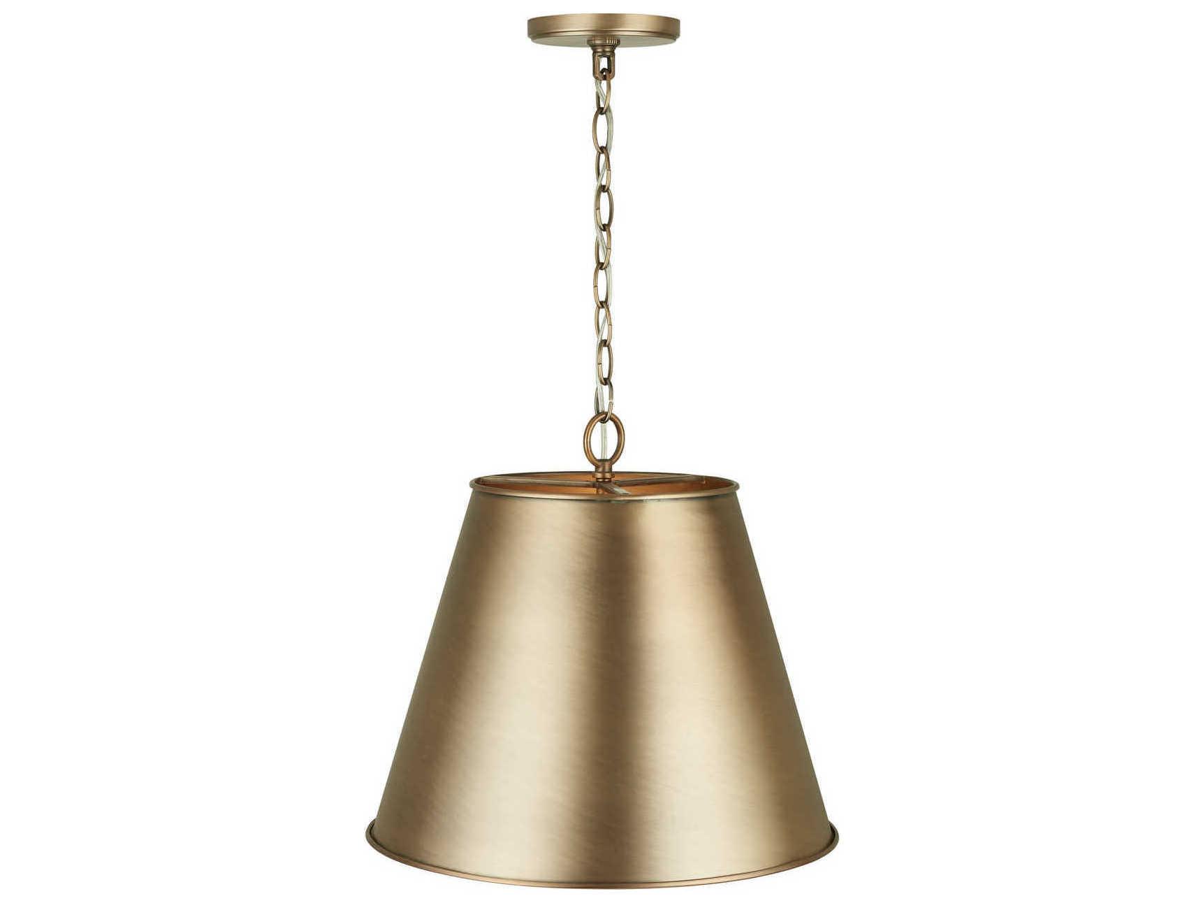 Capital Lighting 1-Light Aged Brass Empire Pendant