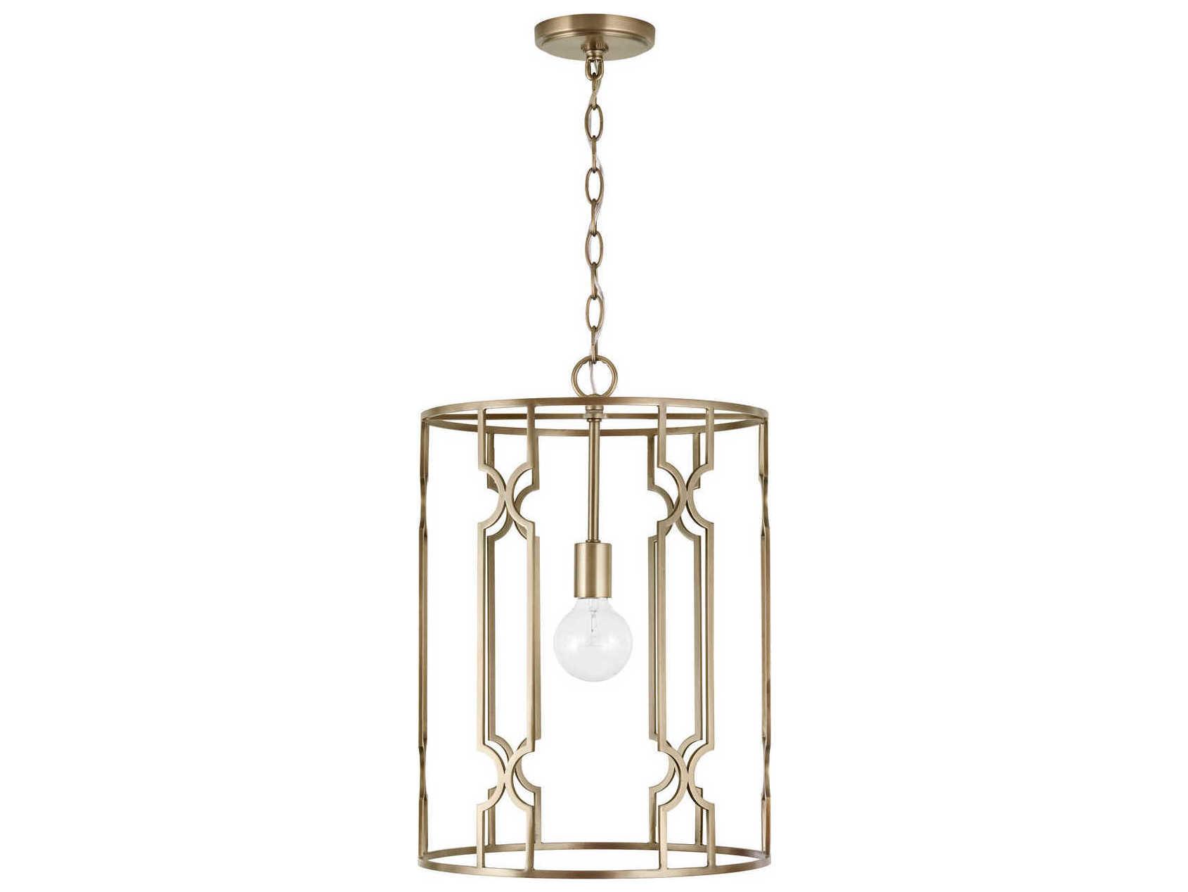 Capital Lighting Jordyn 1-Light Aged Brass Cylinder Pendant