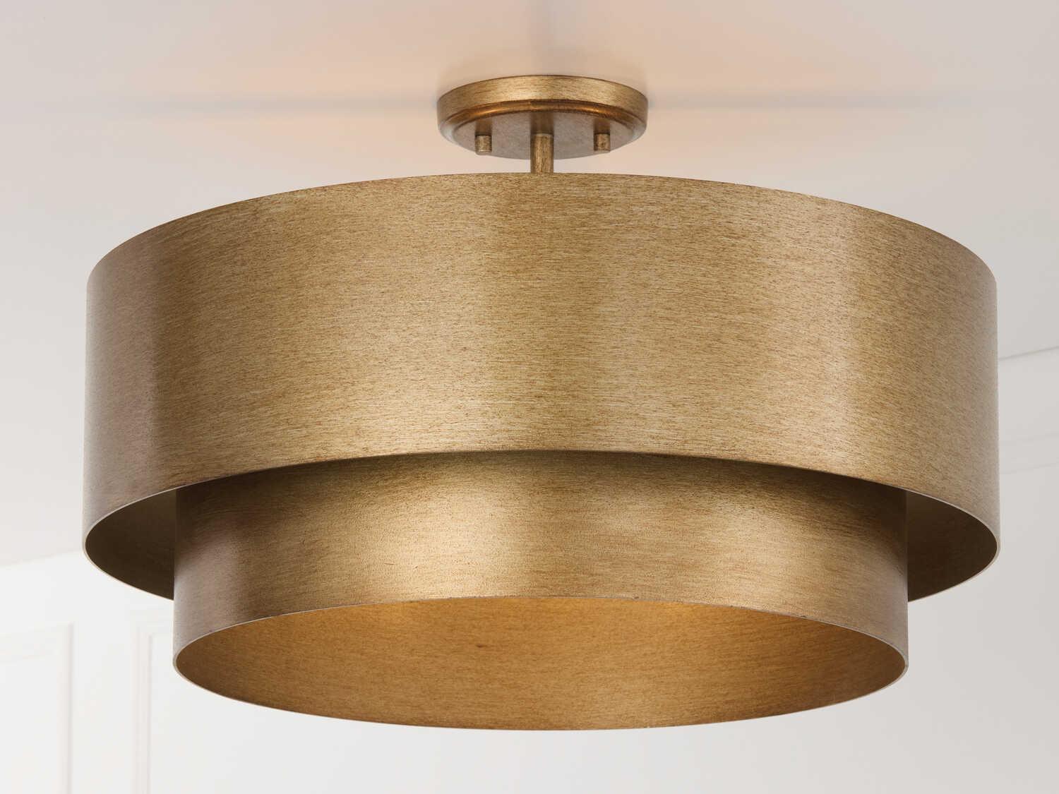 Capital Lighting Jude 4-Light Mystic Luster Brass Drum Tiered Pendant