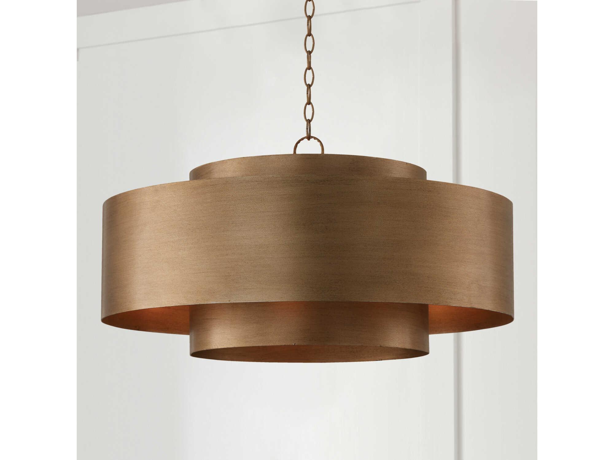 Capital Lighting Jude 9-Light Mystic Luster Gold Drum Pendant