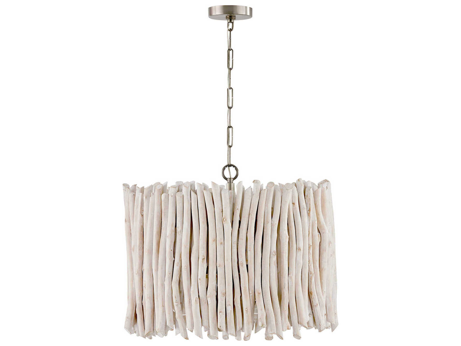 Capital Lighting Cara 4-Light Brushed Pewter Nickel Drum Pendant