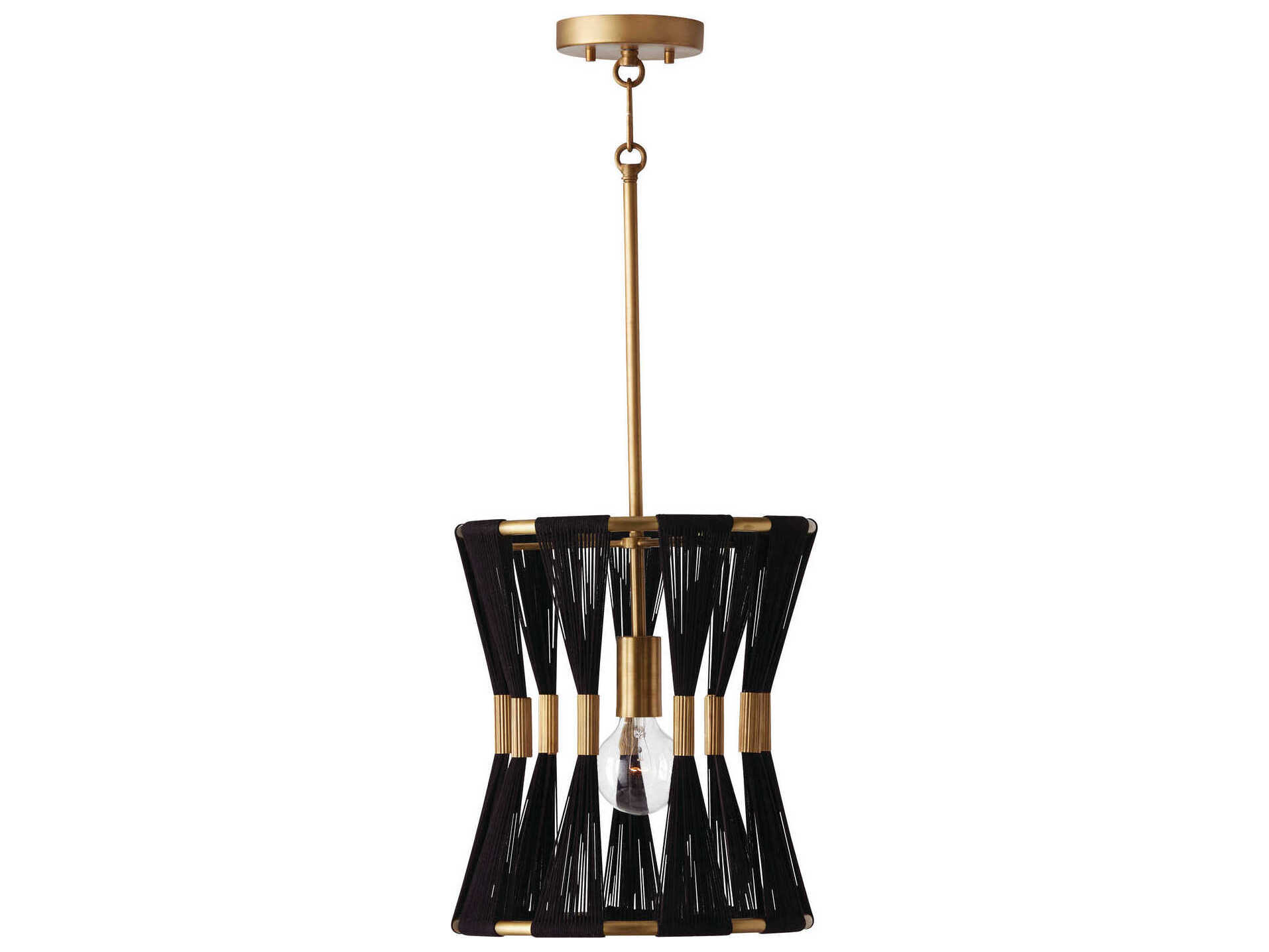 Capital Lighting Bianca 1-Light Black Rope Patinaed Brass Pendant
