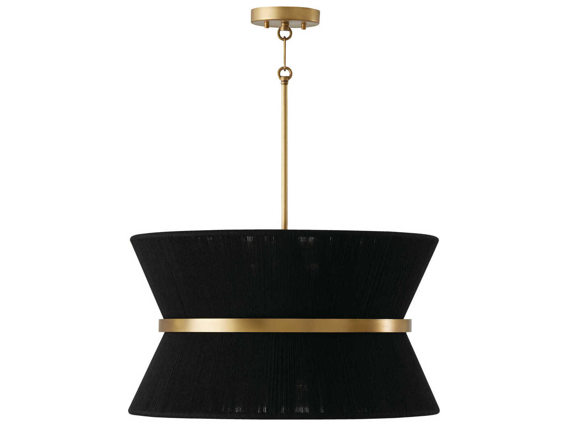 Capital Lighting Cecilia 8-Light Black Rope Patinaed Brass Drum Pendant