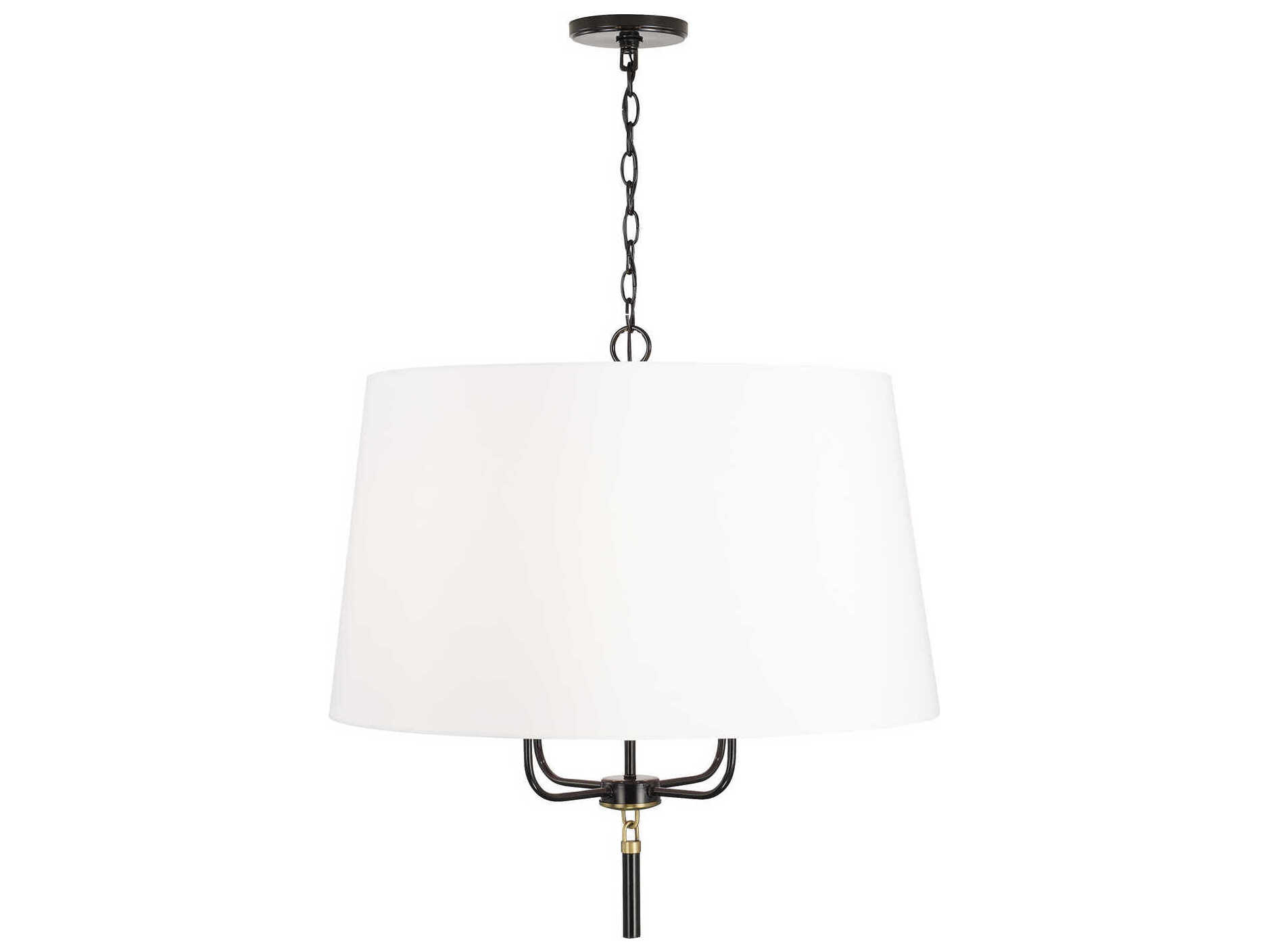 Capital Lighting Beckham 4-Light Glossy Black Aged Brass Empire Pendant