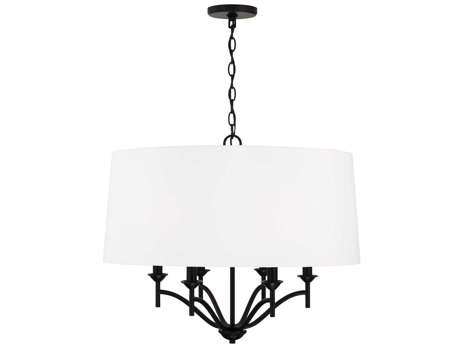 Capital Lighting Peyton 6-Light Matte Black Drum Pendant