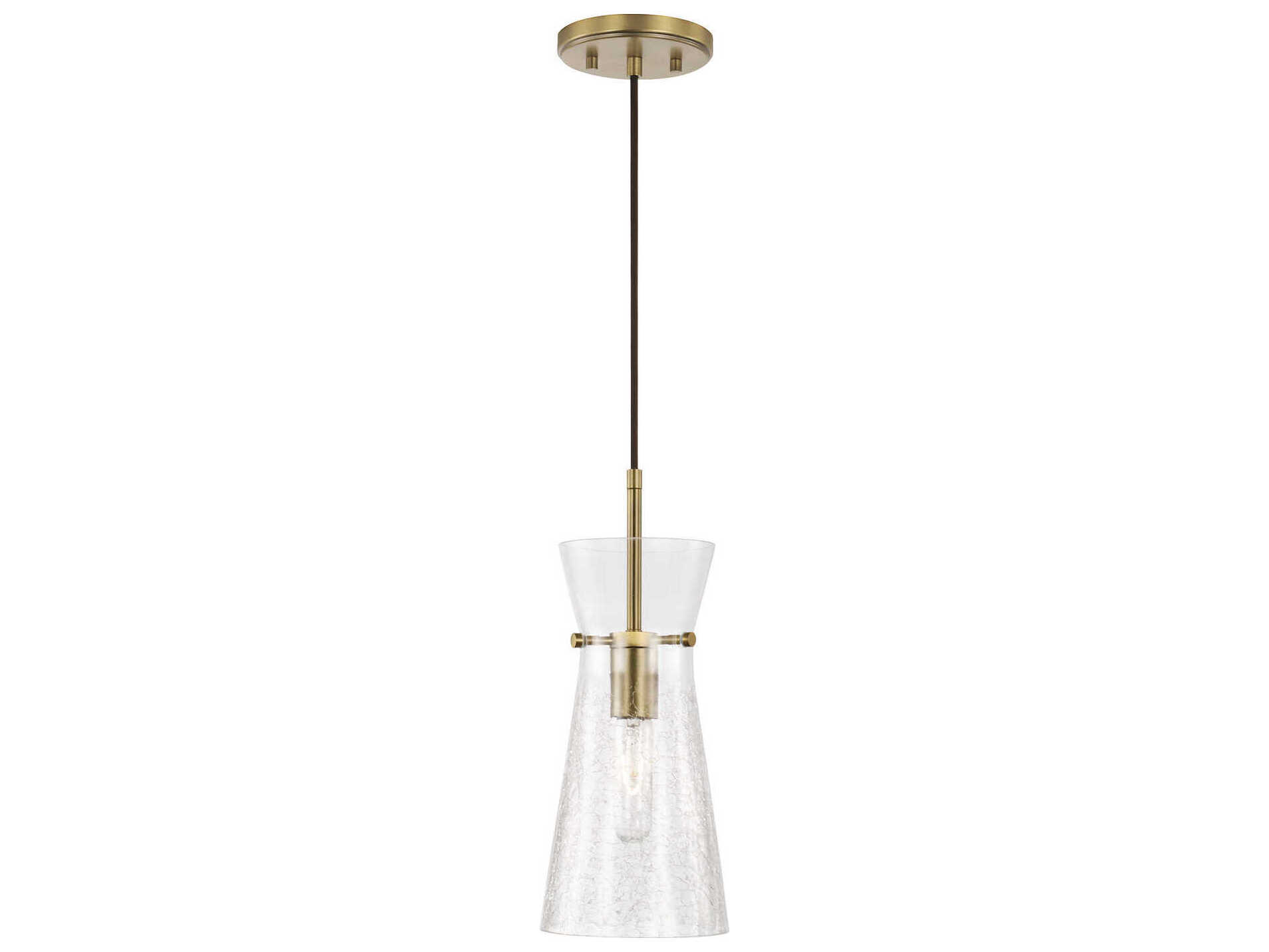 Capital Lighting Mila 1-Light Aged Brass Glass Empire Mini Pendant