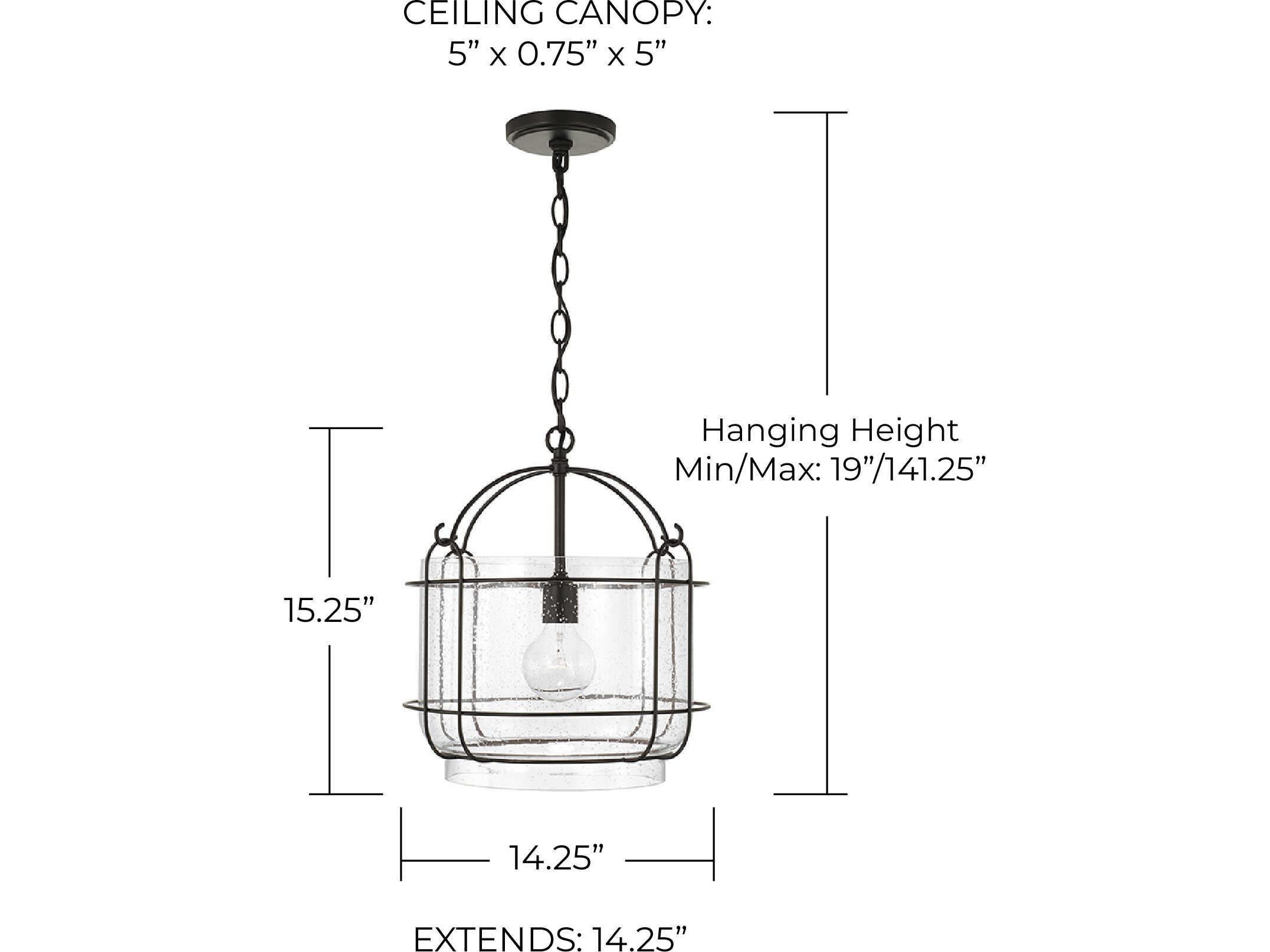 Capital Lighting Harmon 1-Light Matte Black Glass Drum Pendant