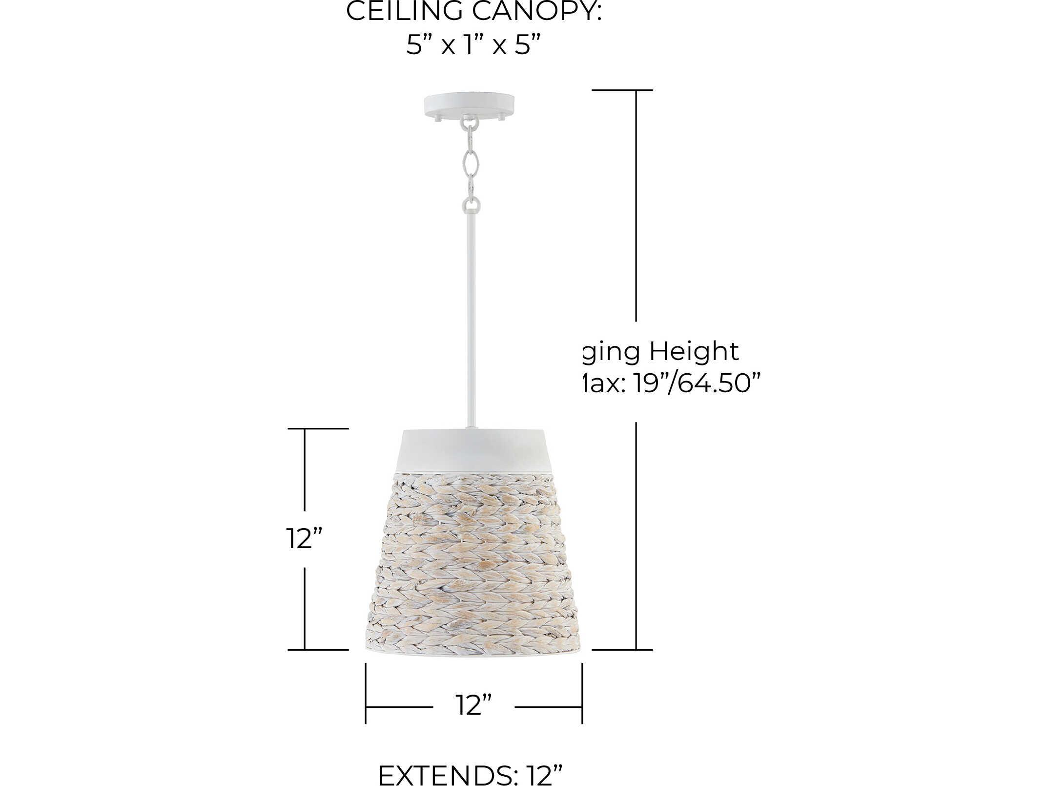 Capital Lighting Tallulah 1-Light Chalk Wash White Empire Mini Pendant