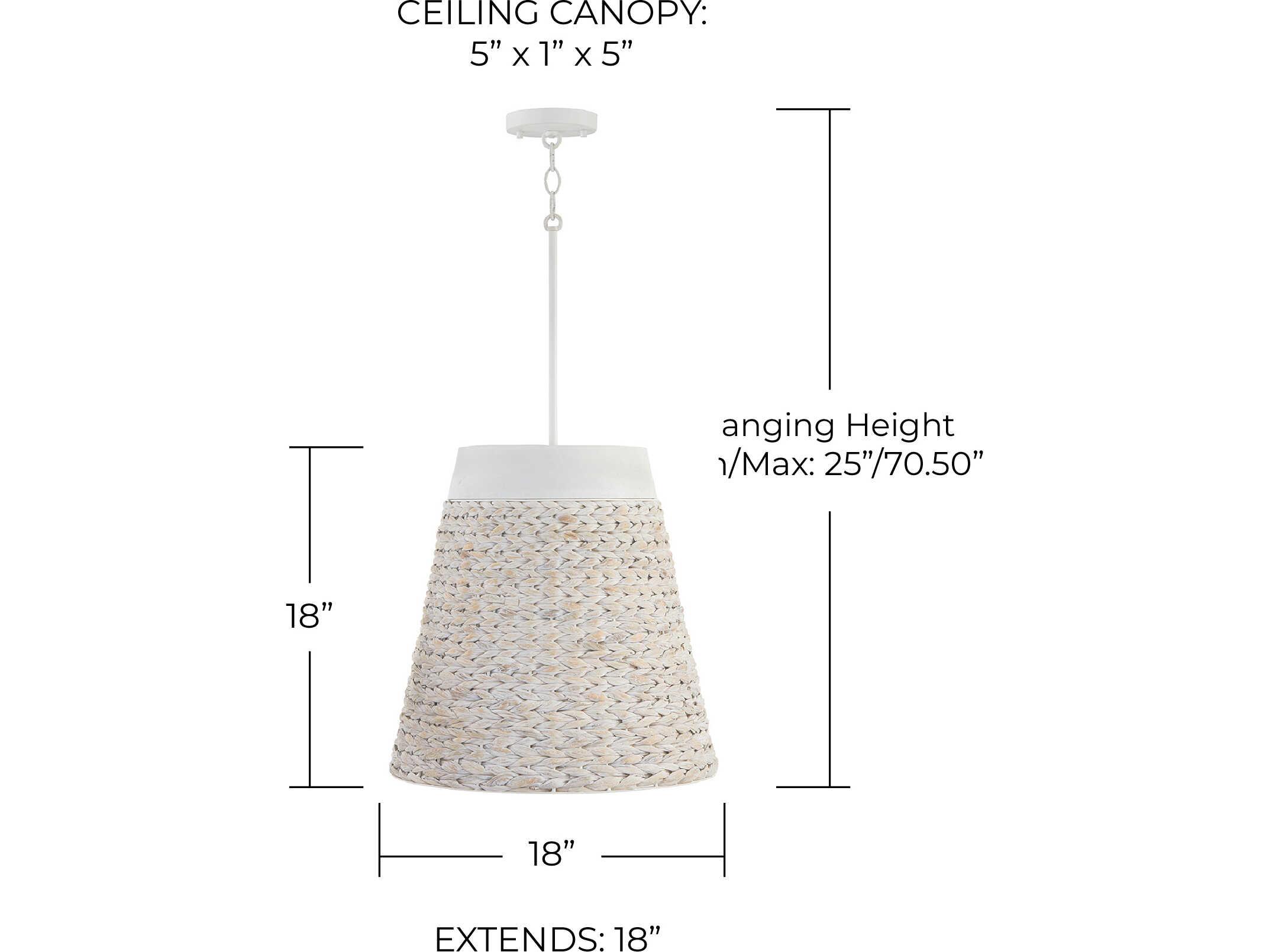 Capital Lighting Tallulah 4-Light Chalk Wash White Empire Pendant