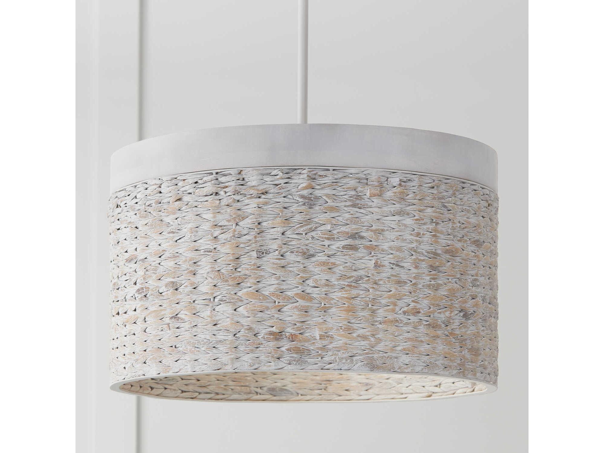 Capital Lighting Tallulah 4-Light Chalk Wash White Drum Pendant