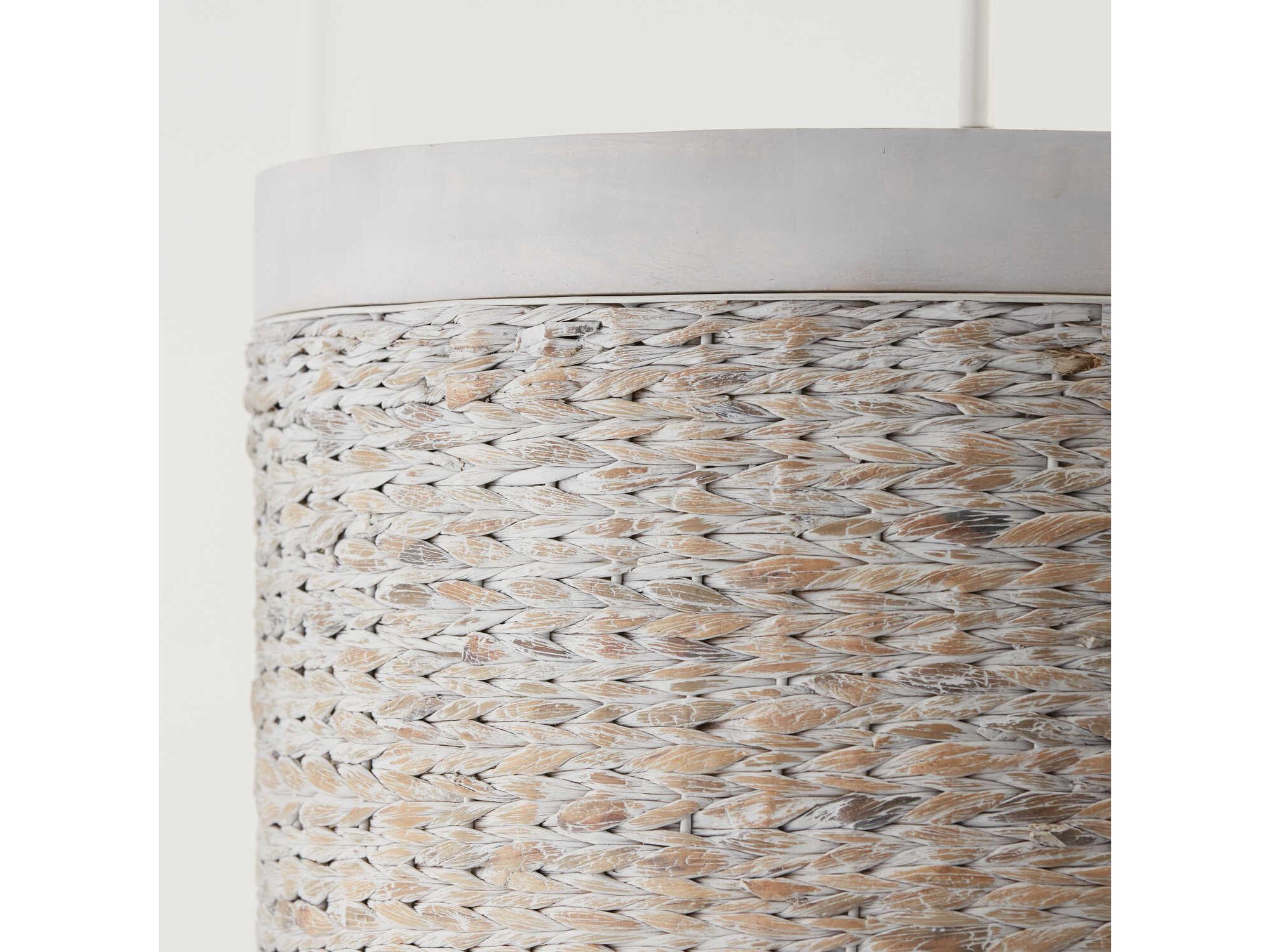 Capital Lighting Tallulah 4-Light Chalk Wash White Drum Pendant