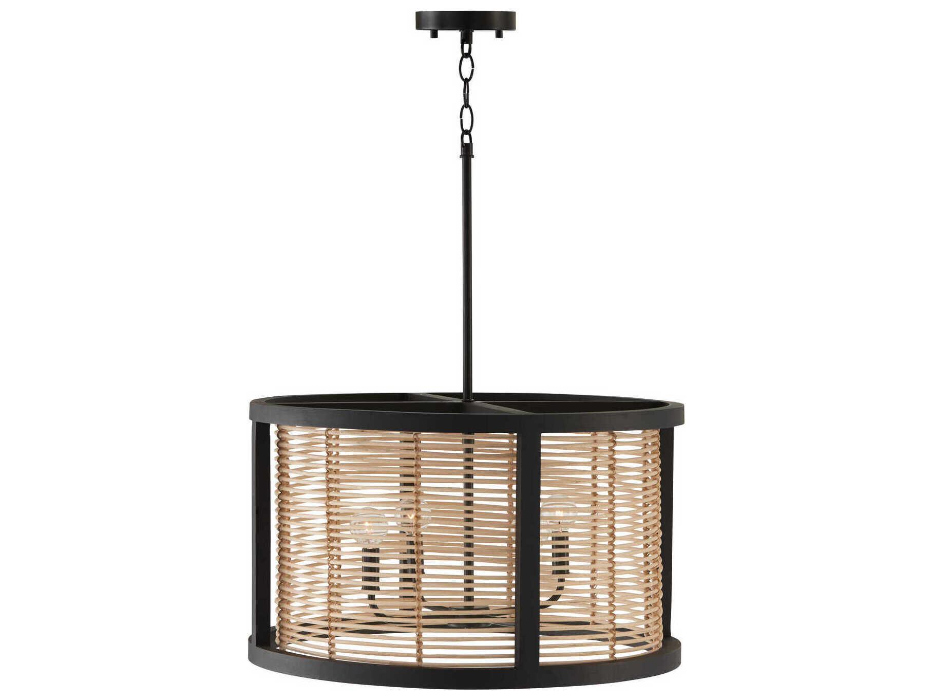 Capital Lighting Rico 4-Light Flat Black Candelabra Round Chandelier