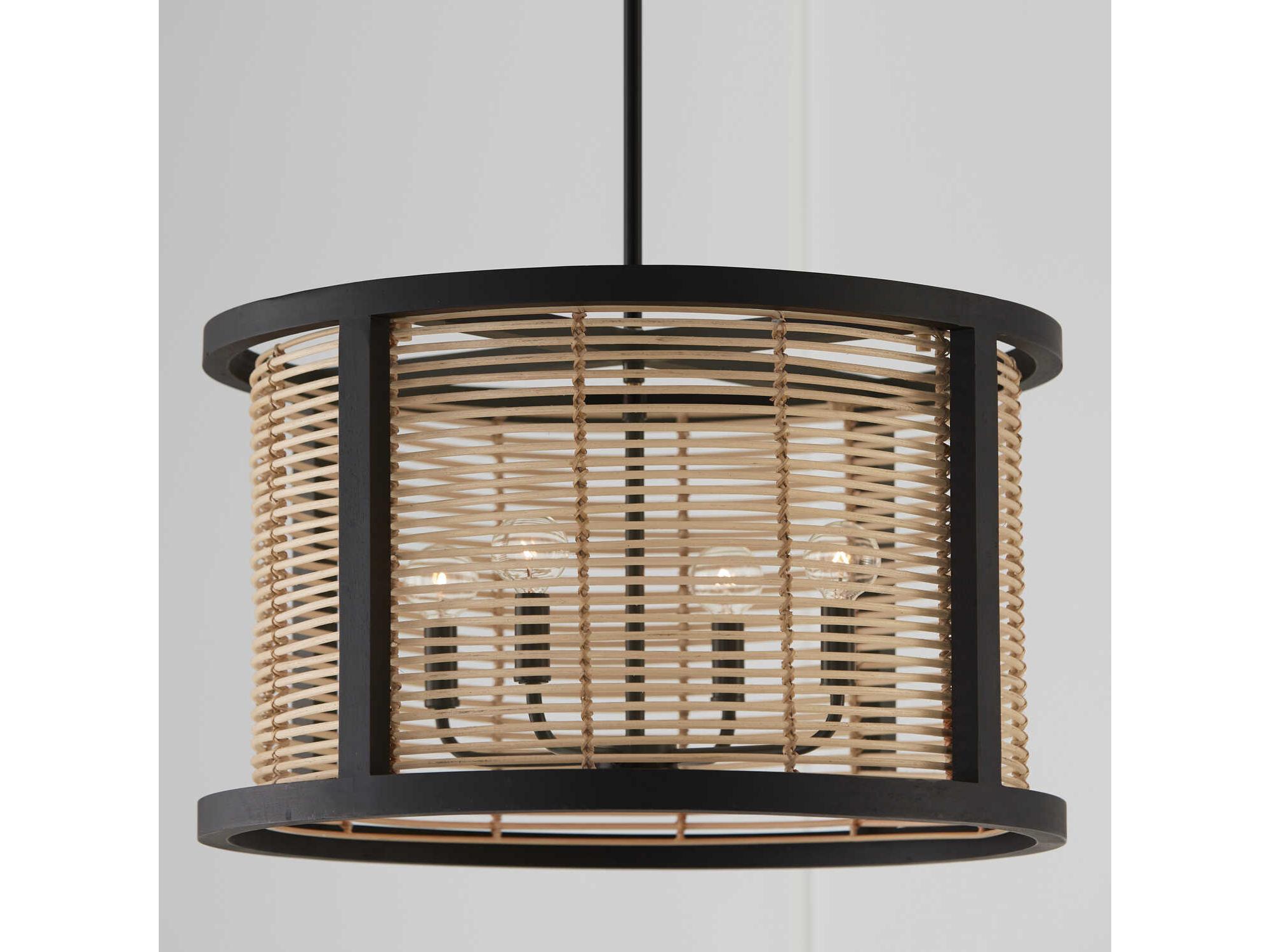 Capital Lighting Rico 4-Light Flat Black Candelabra Round Chandelier