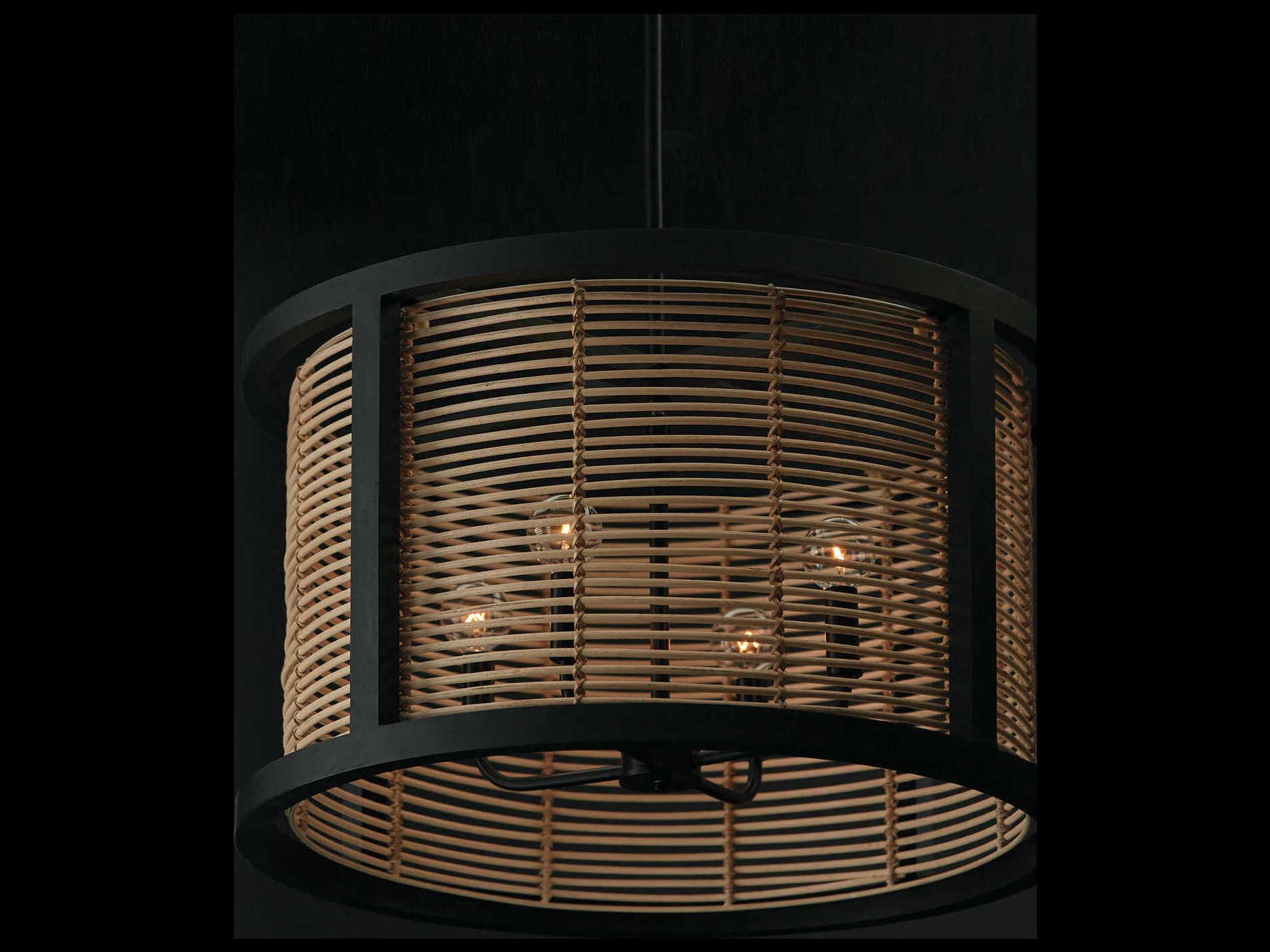 Capital Lighting Rico 4-Light Flat Black Candelabra Round Chandelier