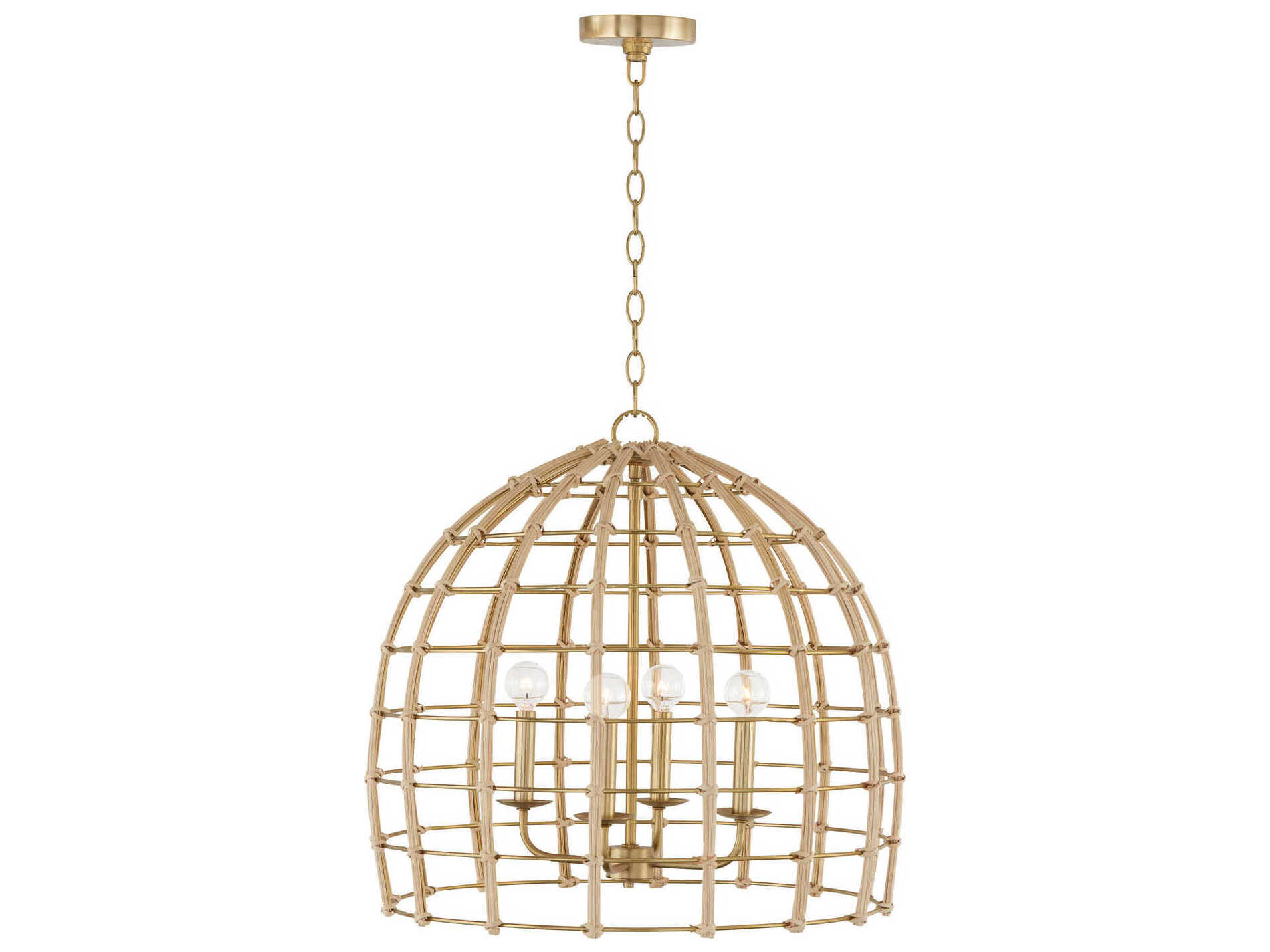 Capital Lighting Wren 4-Light Matte Brass Dome Chandelier