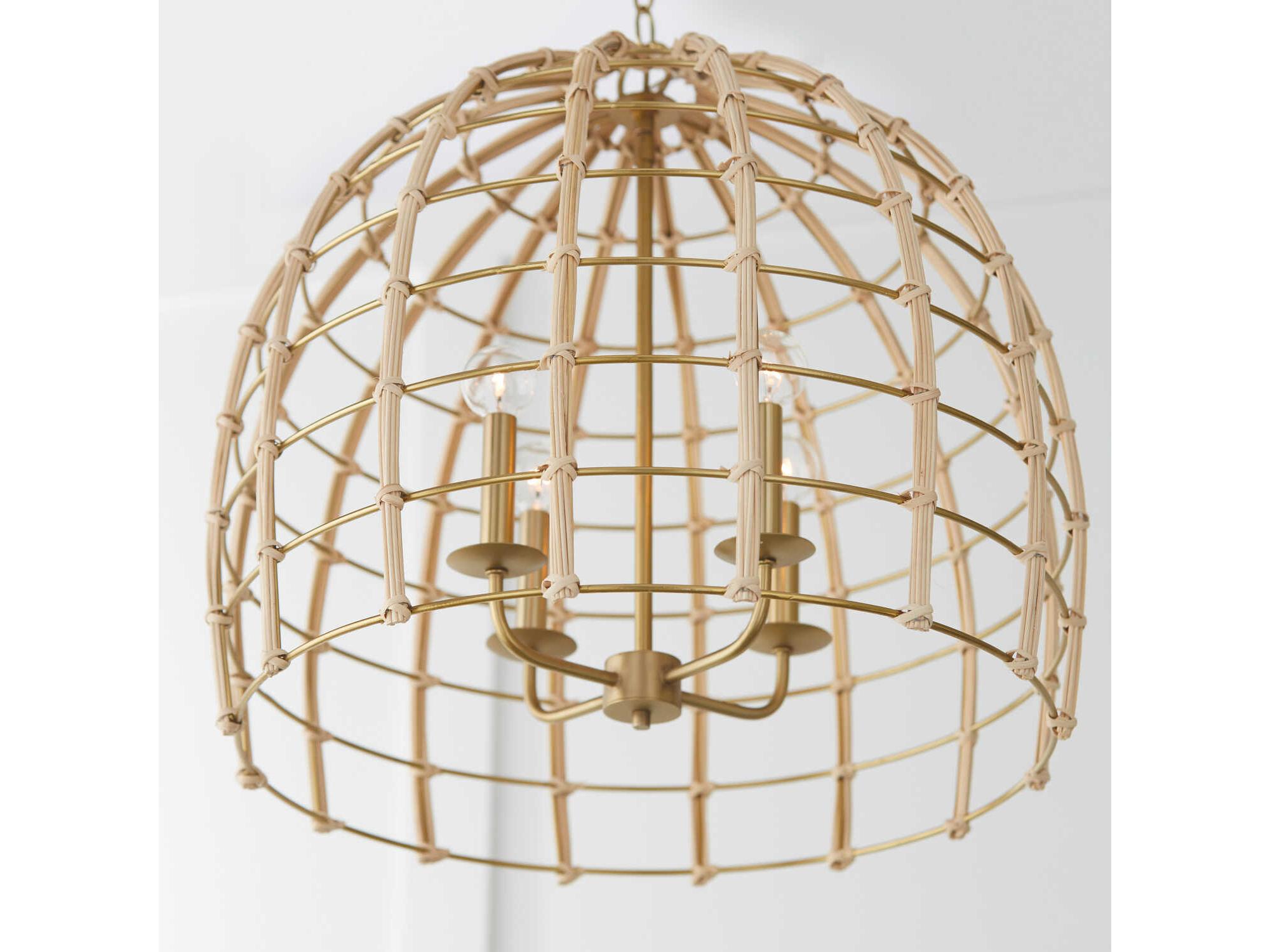 Capital Lighting Wren 4-Light Matte Brass Dome Chandelier