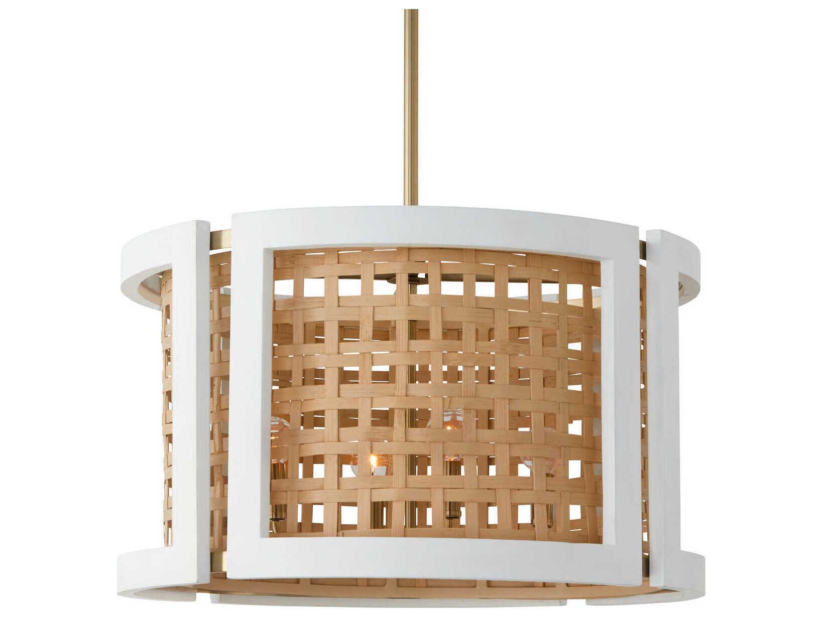 Capital Lighting Lola 4-Light Flat White And Matte Brass Drum Chandelier