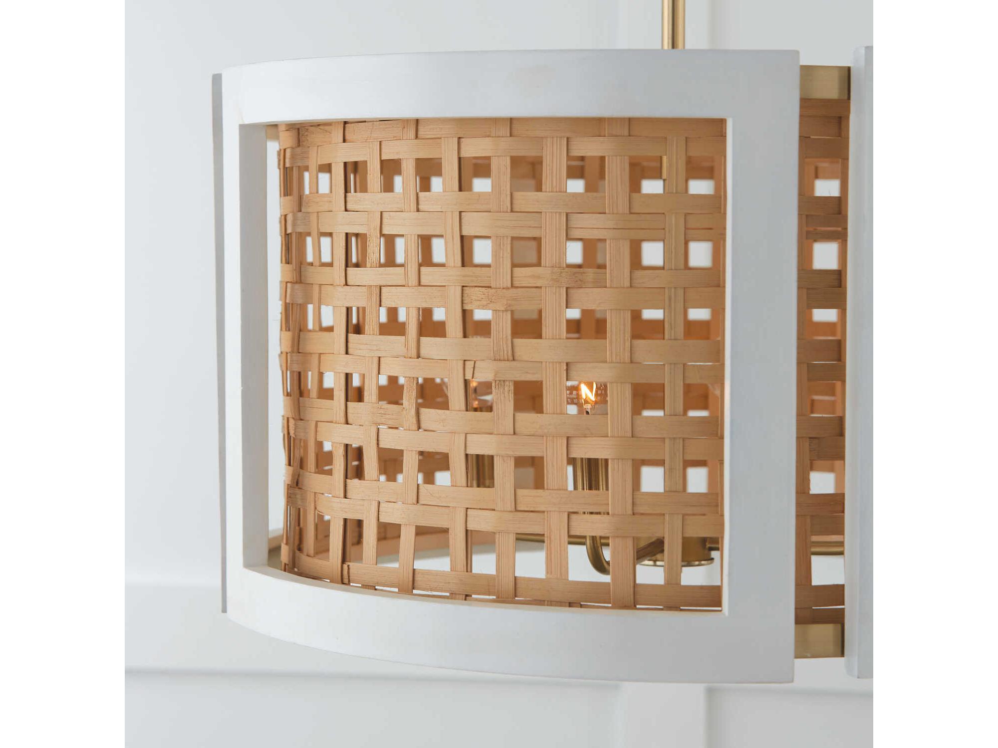 Capital Lighting Lola 4-Light Flat White And Matte Brass Drum Chandelier