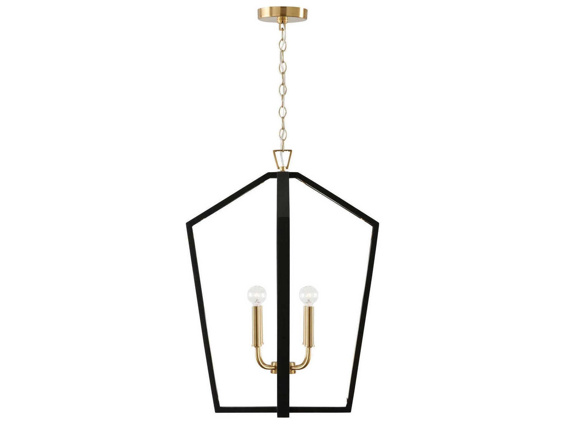 Capital Lighting Maren 4-Light Flat Black And Matte Brass Candelabra Chandelier