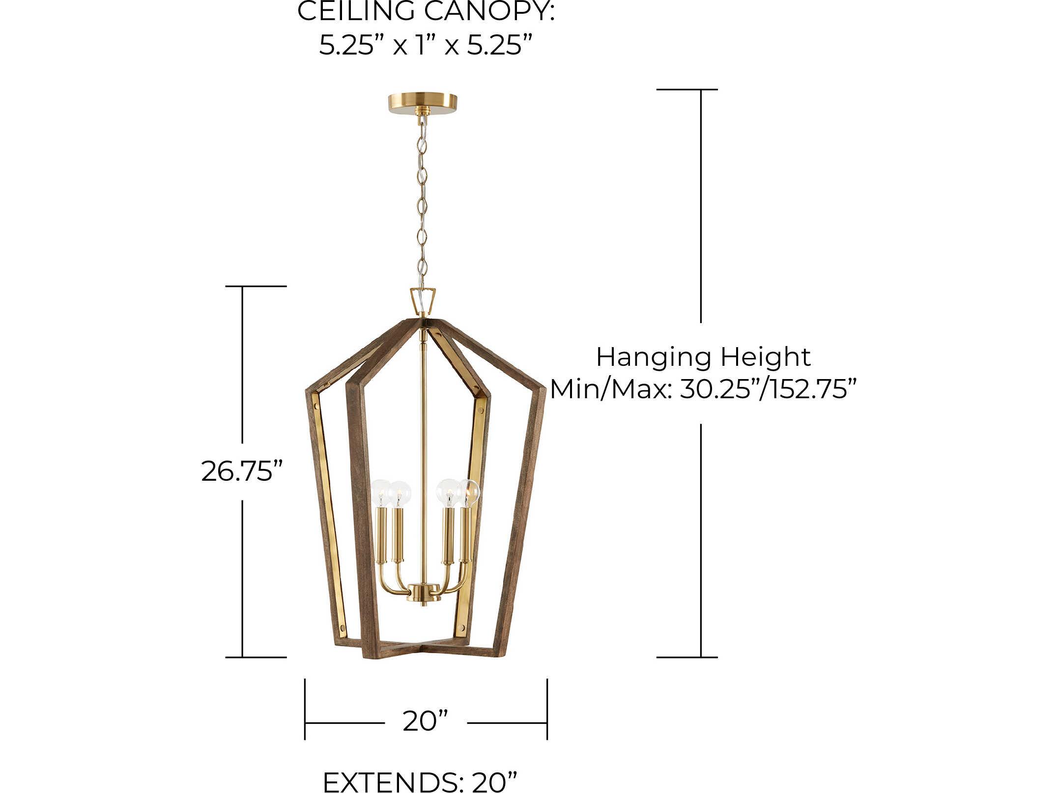Capital Lighting Maren 4-Light Nordic Wood And Matte Brass Candelabra Chandelier