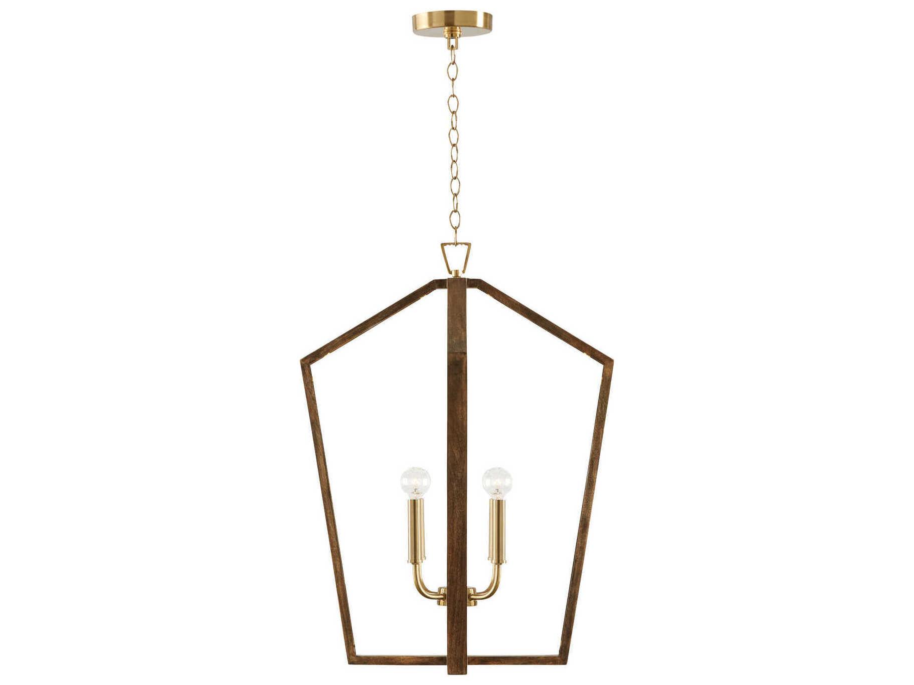 Capital Lighting Maren 4-Light Nordic Wood And Matte Brass Candelabra Chandelier