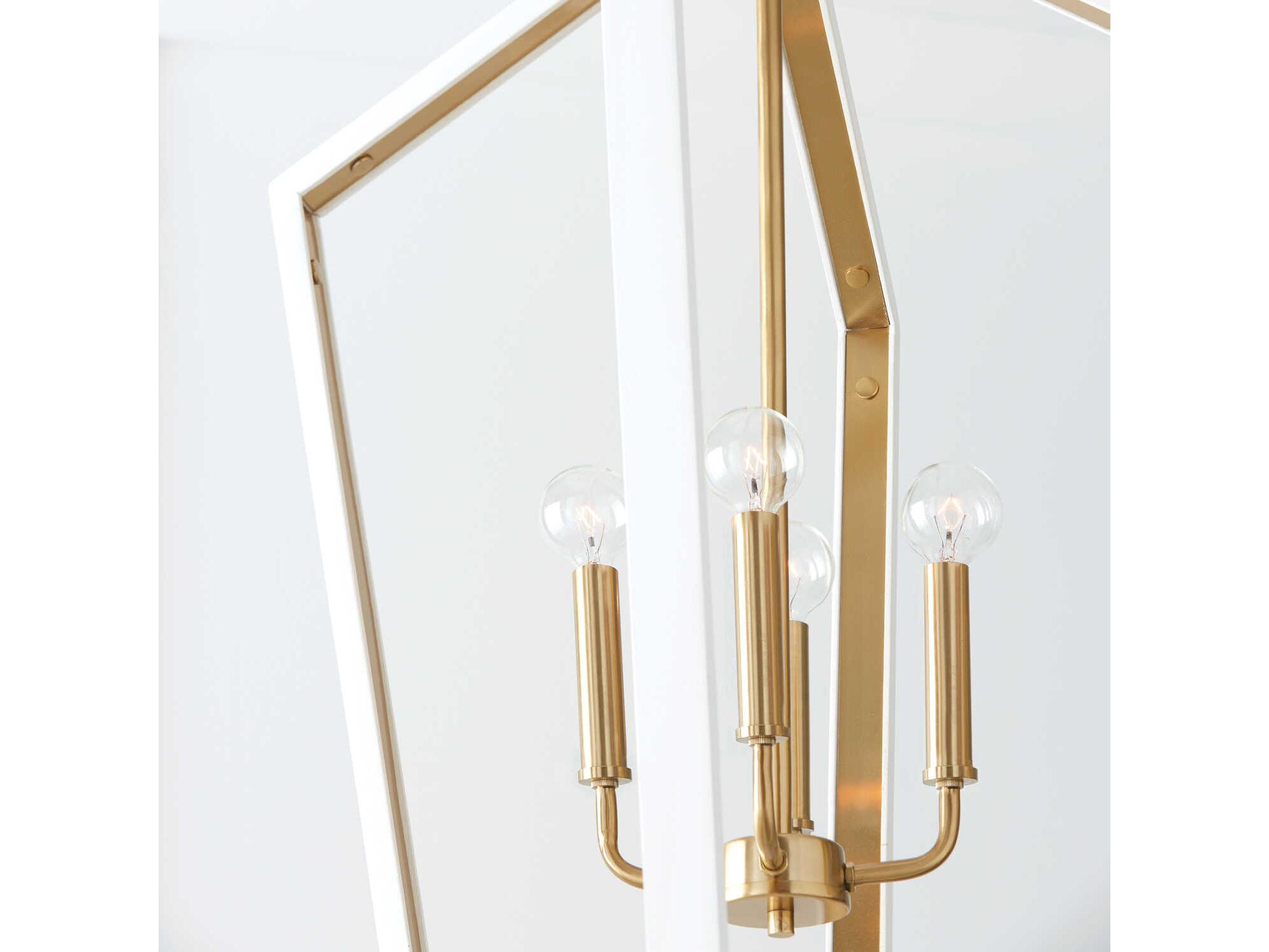 Capital Lighting Maren 4-Light Flat White And Matte Brass Candelabra Chandelier