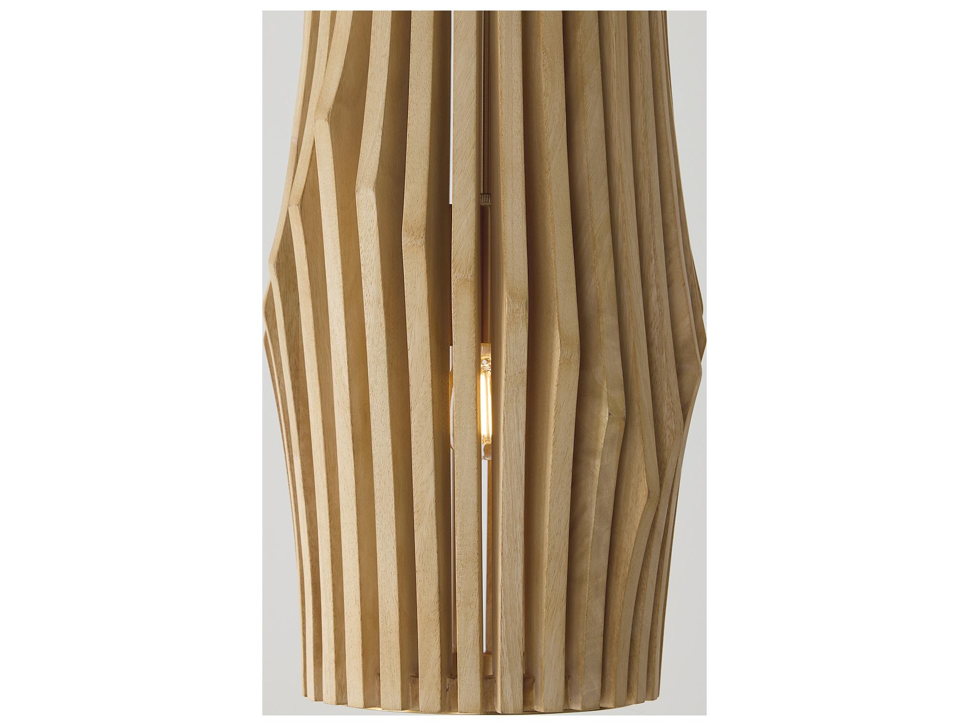 Capital Lighting Archer 1-light Blonde Wood And Matte Brass Geometric Round Mini Pendant