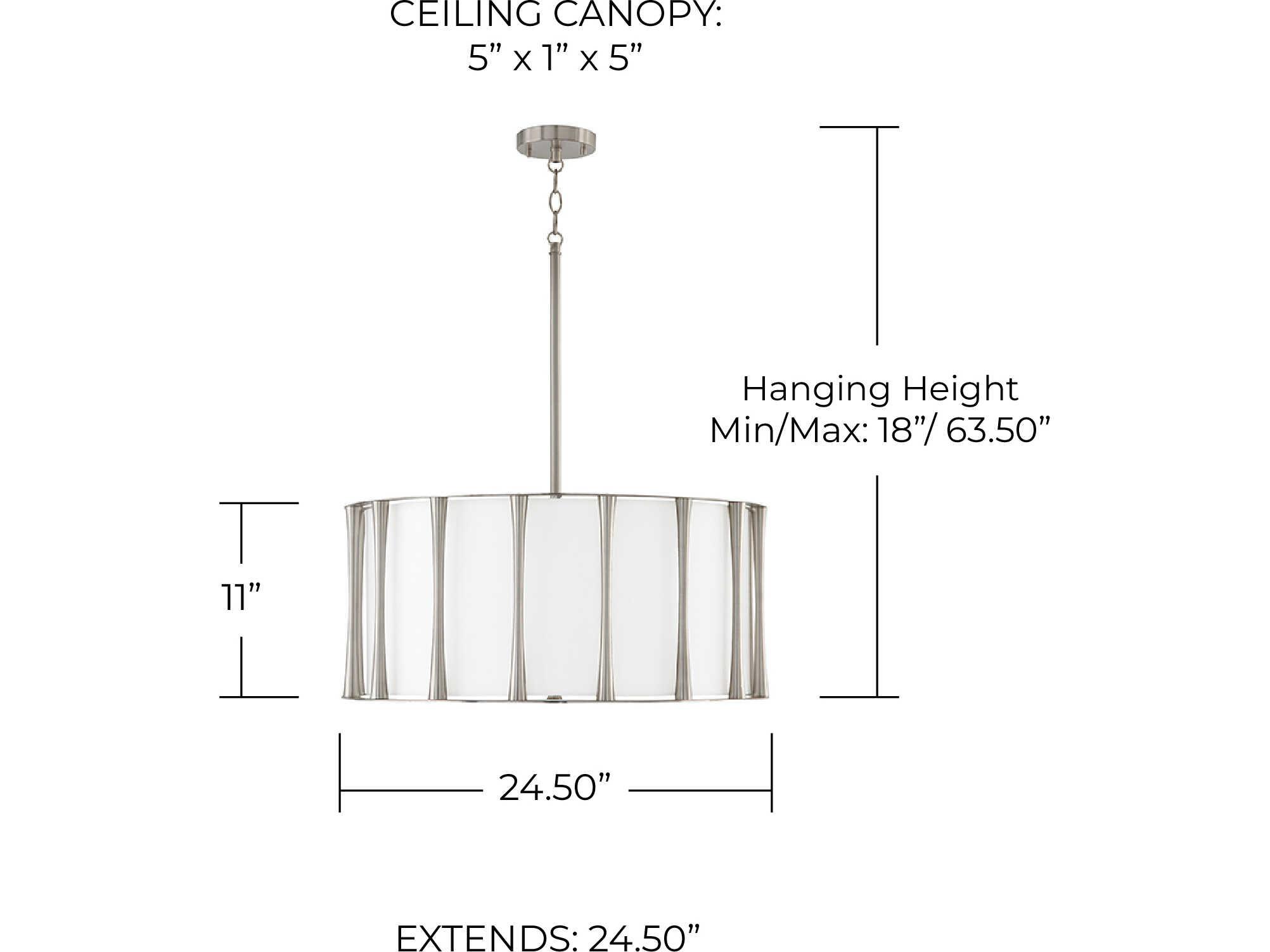 Capital Lighting Bodie 4-Light Brushed Nickel Round Pendant