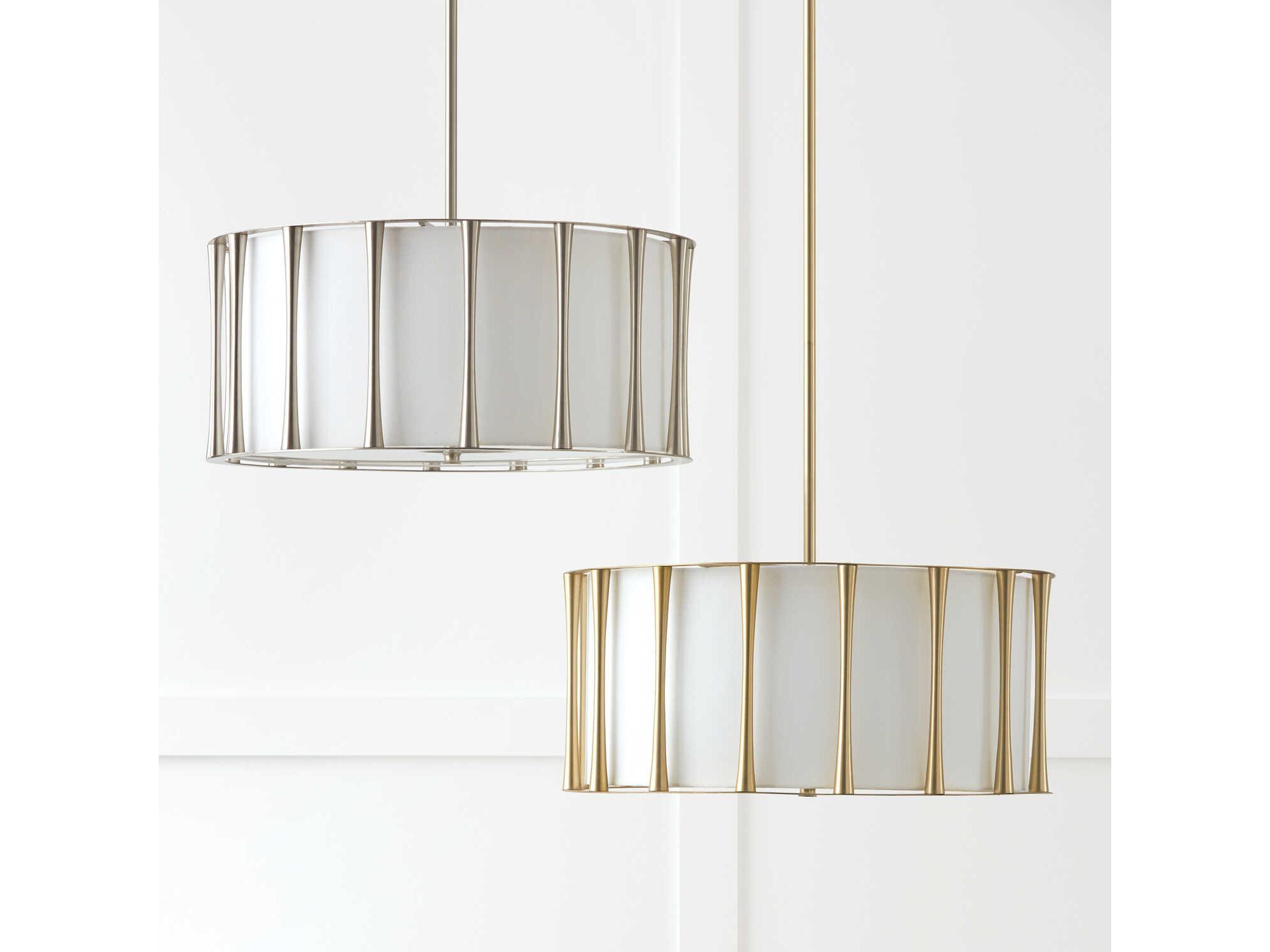 Capital Lighting Bodie 4-Light Matte Brass White Round Pendant