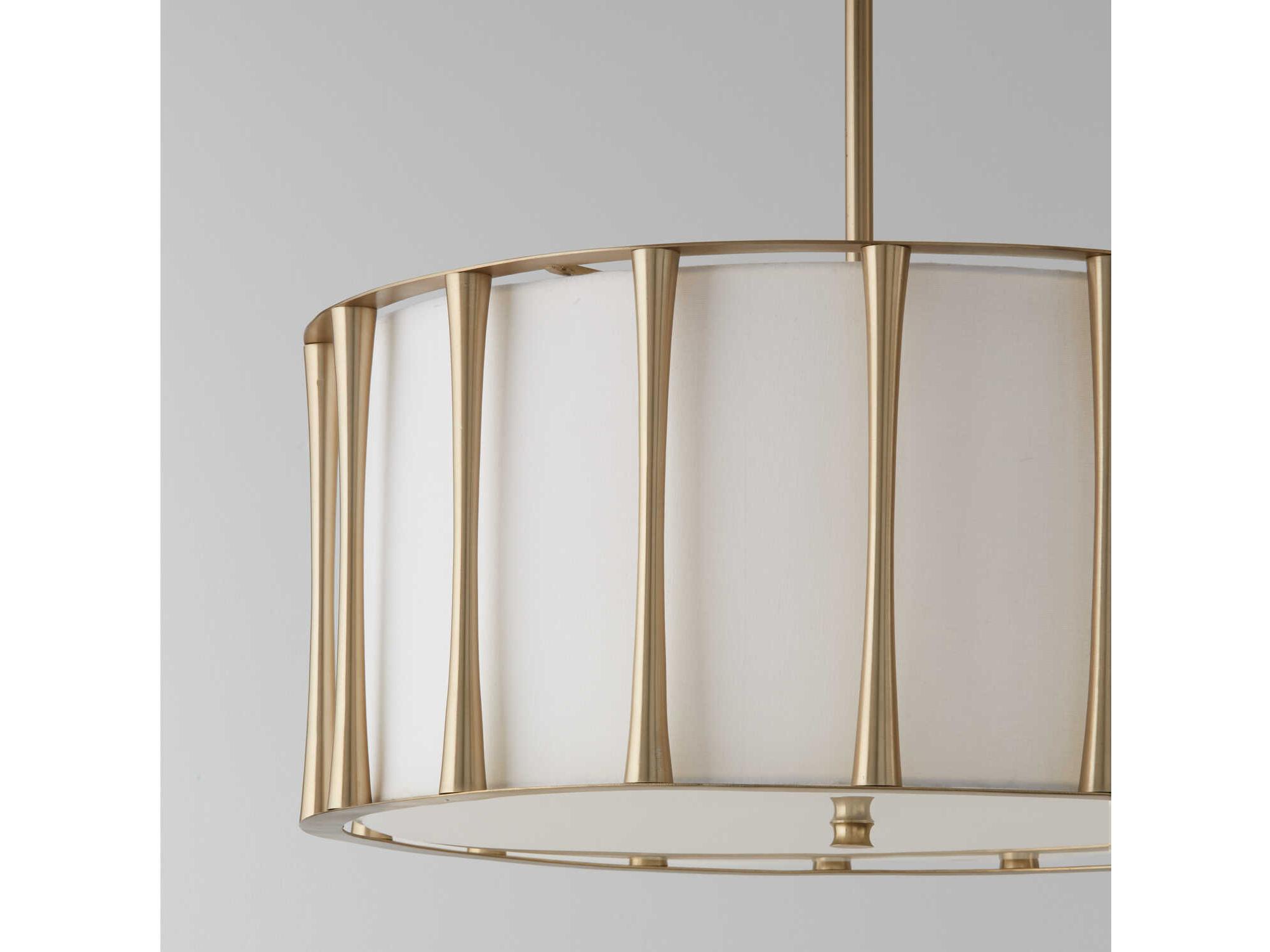 Capital Lighting Bodie 4-Light Matte Brass White Round Pendant