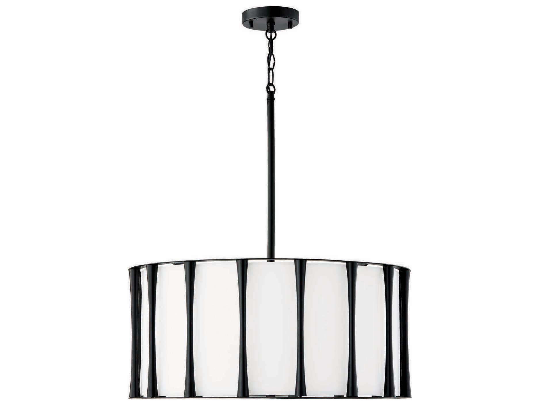 Capital Lighting Bodie 4-Light Matte Black Drum Pendant
