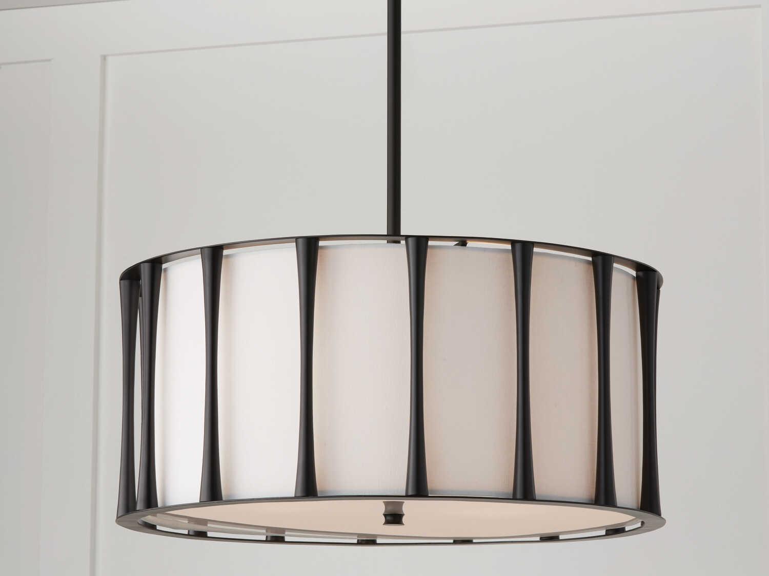 Capital Lighting Bodie 4-Light Matte Black Drum Pendant