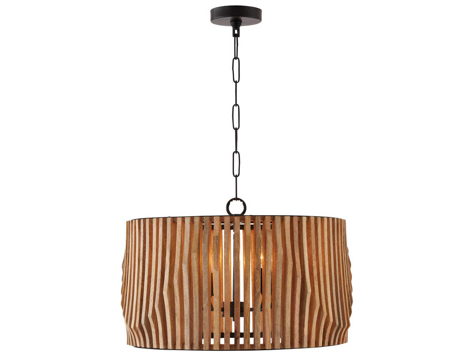 Capital Lighting Archer 4-Light Light Wood And Matte Black Brown Candelabra Chandelier