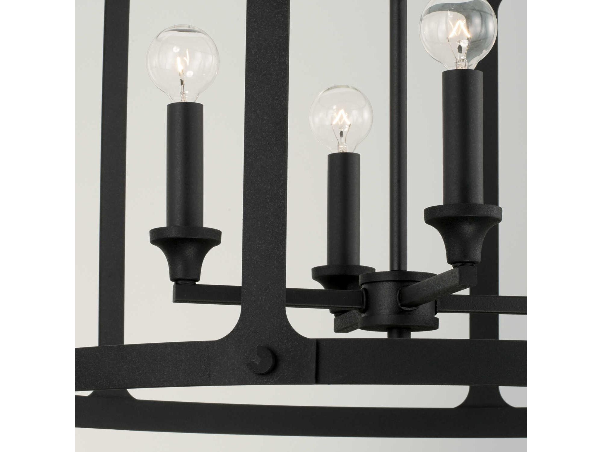 Capital Lighting Brennen 4-Light Black Iron Candelabra Drum Chandelier