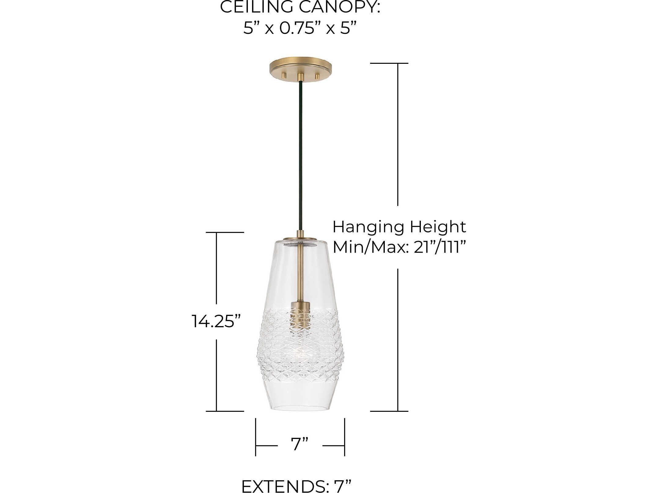 Capital Lighting Dena 1-Light Aged Brass Glass Mini Pendant