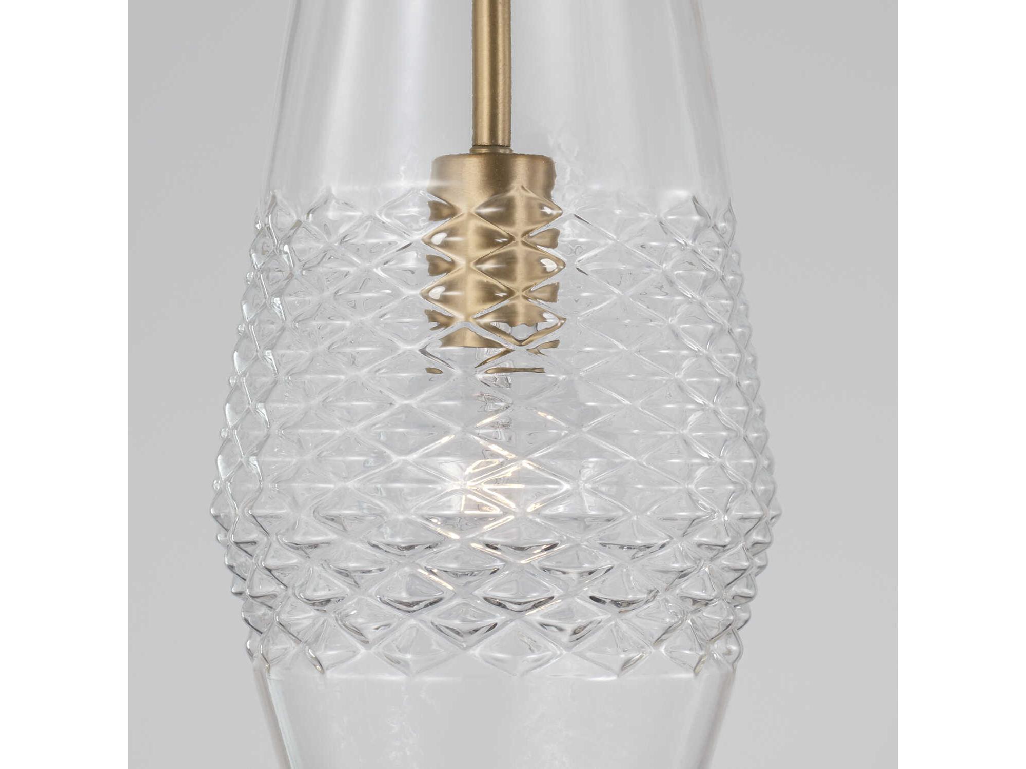 Capital Lighting Dena 1-Light Aged Brass Glass Mini Pendant