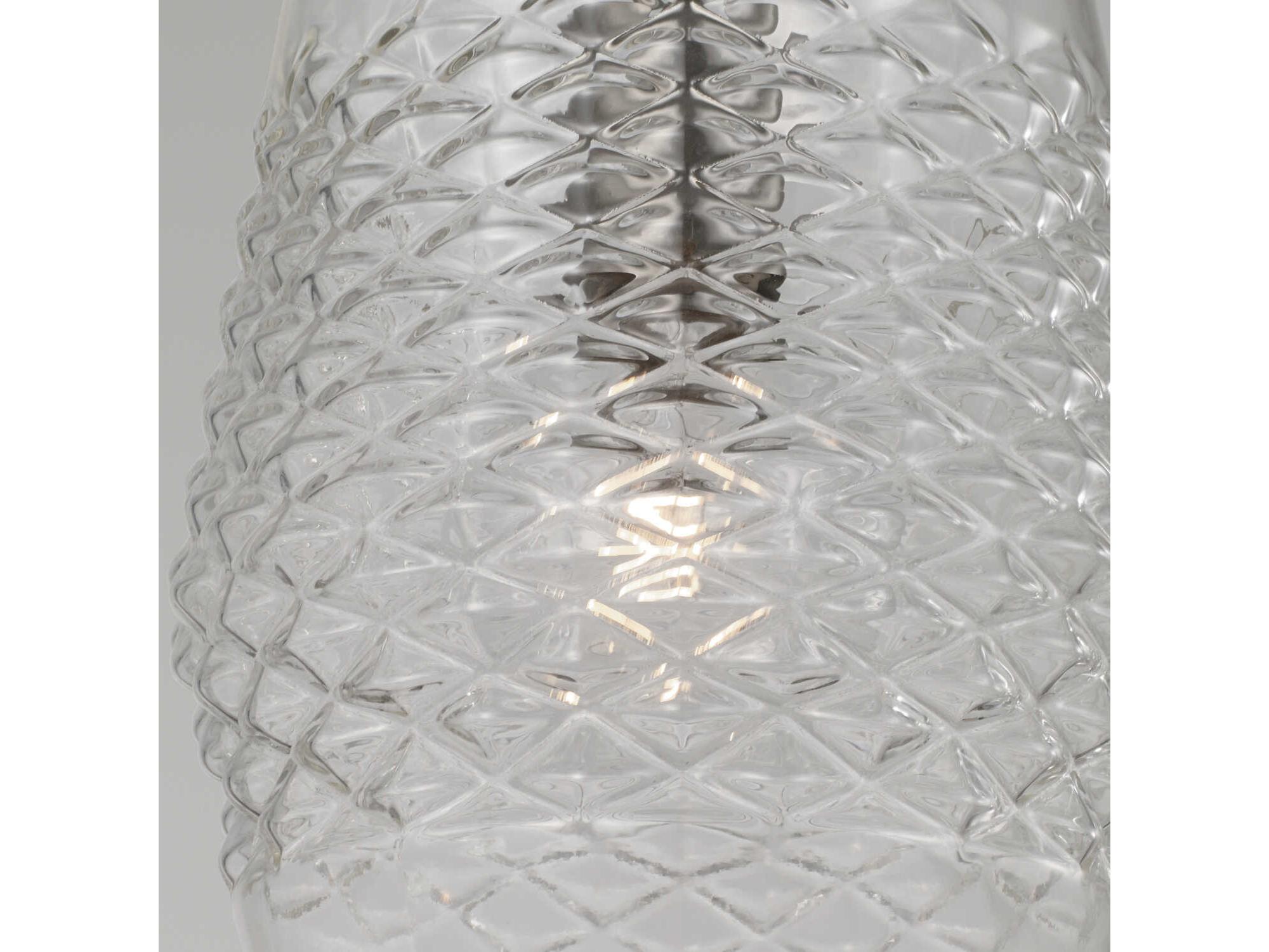 Capital Lighting Dena 1-Light Brushed Nickel Glass Mini Pendant